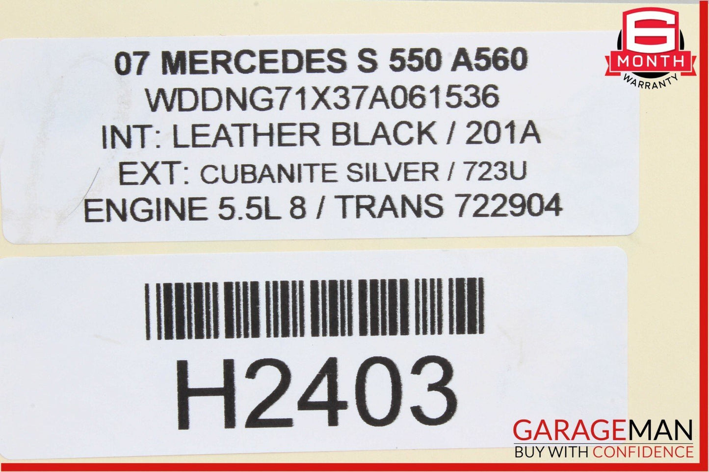 07-09 Mercedes W221 S550 Front Right Passenger Side Seat Occupancy Weight Sensor
