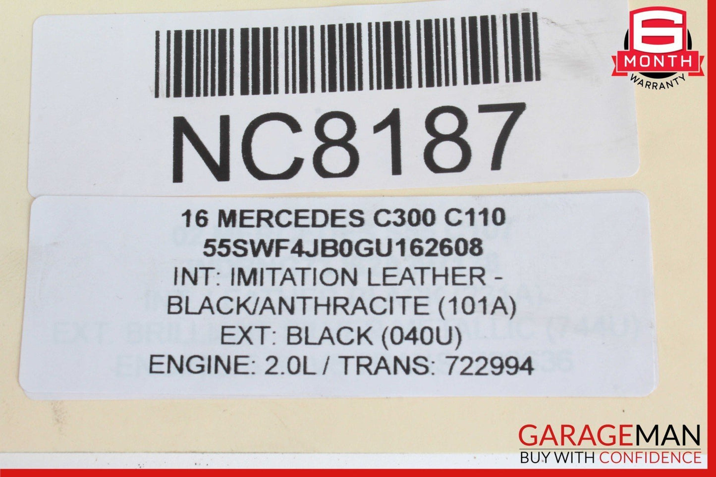 15-20 Mercedes W205 C300 GLC300 2.0L Engine Mounted Intercooler 2740900614 OEM