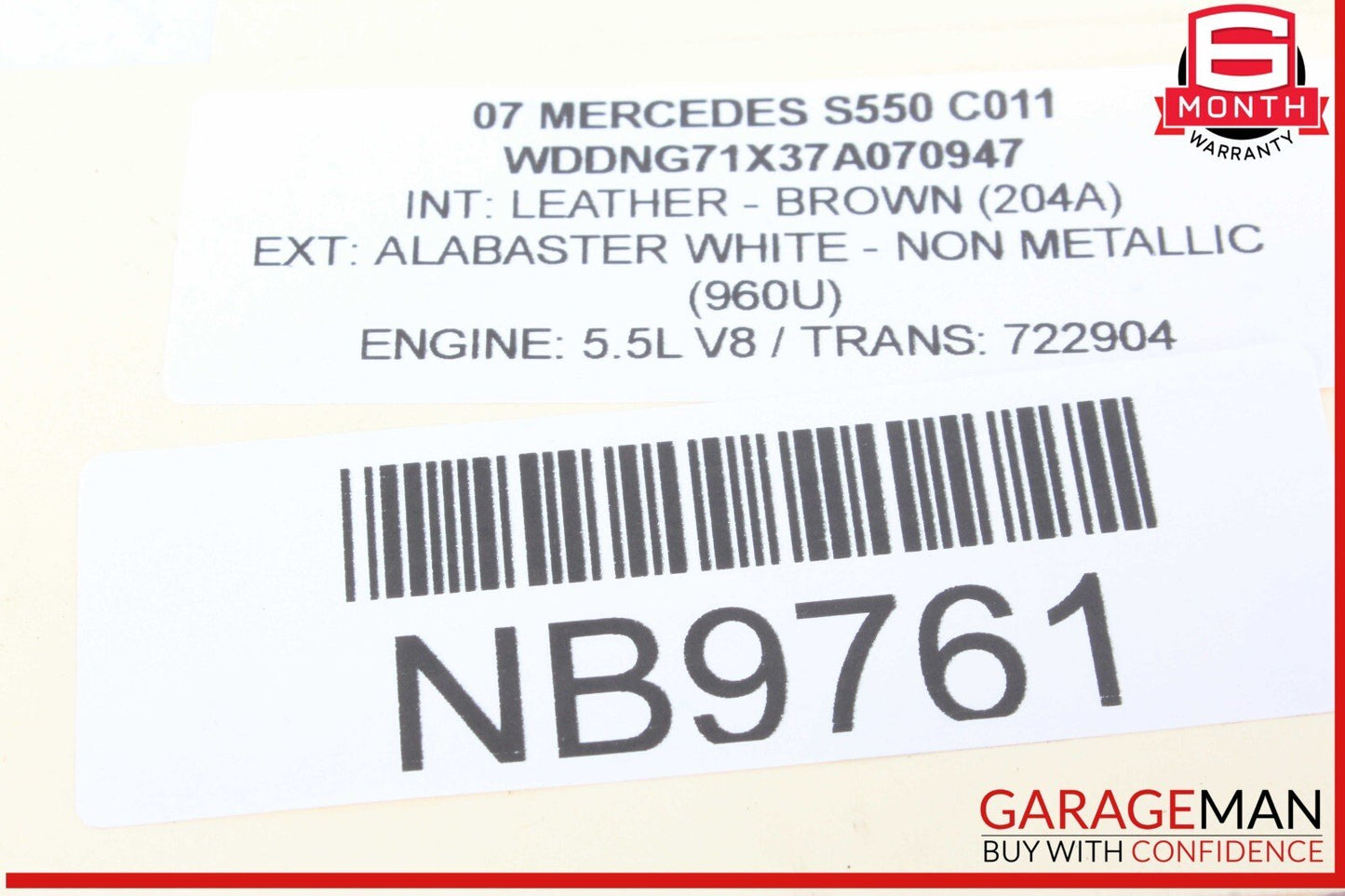 07-09 Mercedes W221 S550 S400 Rear Right or Left Side Door Control Module OEM