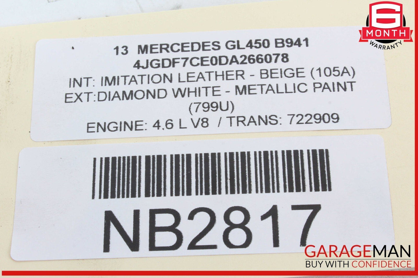 12-16 Mercedes X166 GL450 Rear Right Passenger Side Door Lock Latch Actuator OEM