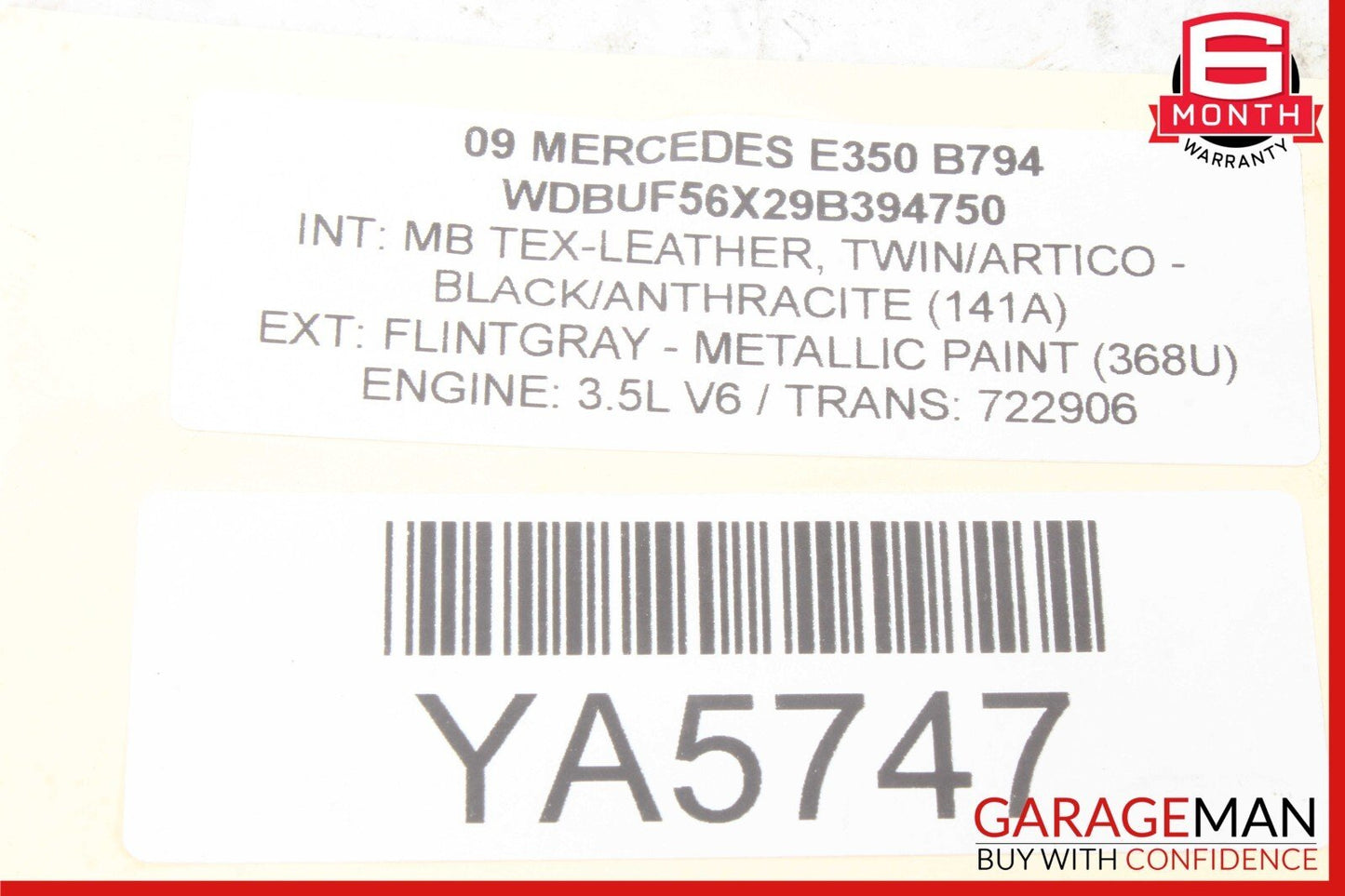 06-11 Mercedes W211 E350 CLS550 Right Power Steering Rack & Pinion Tie Rod Boot