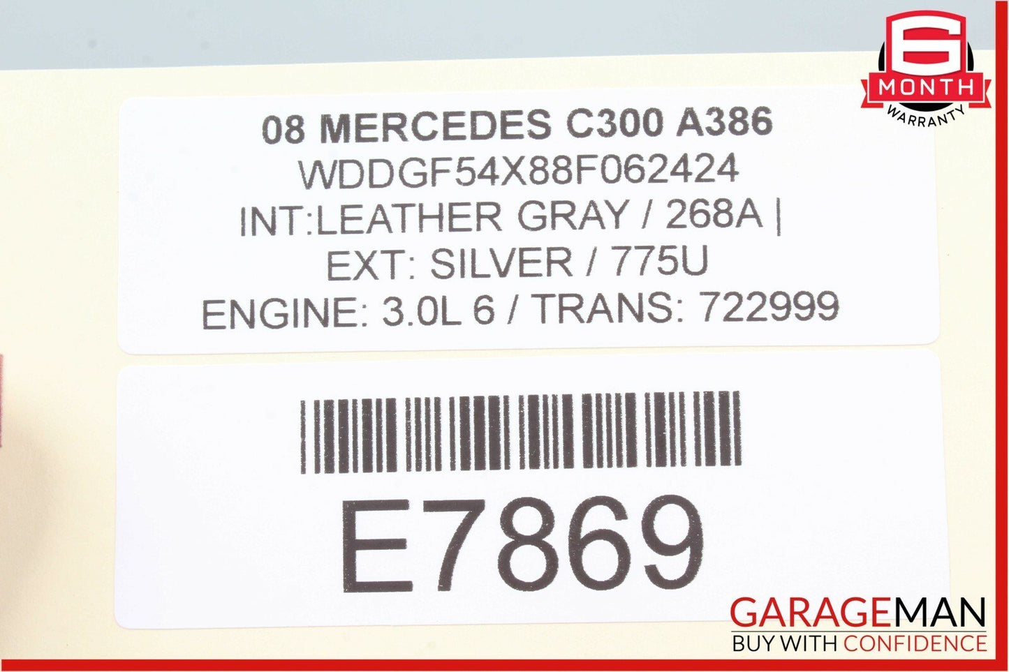 08-11 Mercedes W204 C250 C300 Rear Right Passenger Exterior Door Handle Silver
