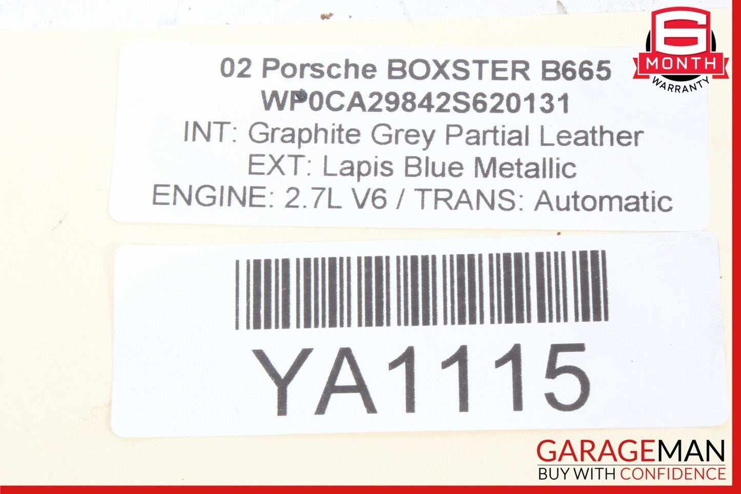97-05 Porsche Boxster Carrera 996 Rear Left or Right Lower Control Arm Track OEM