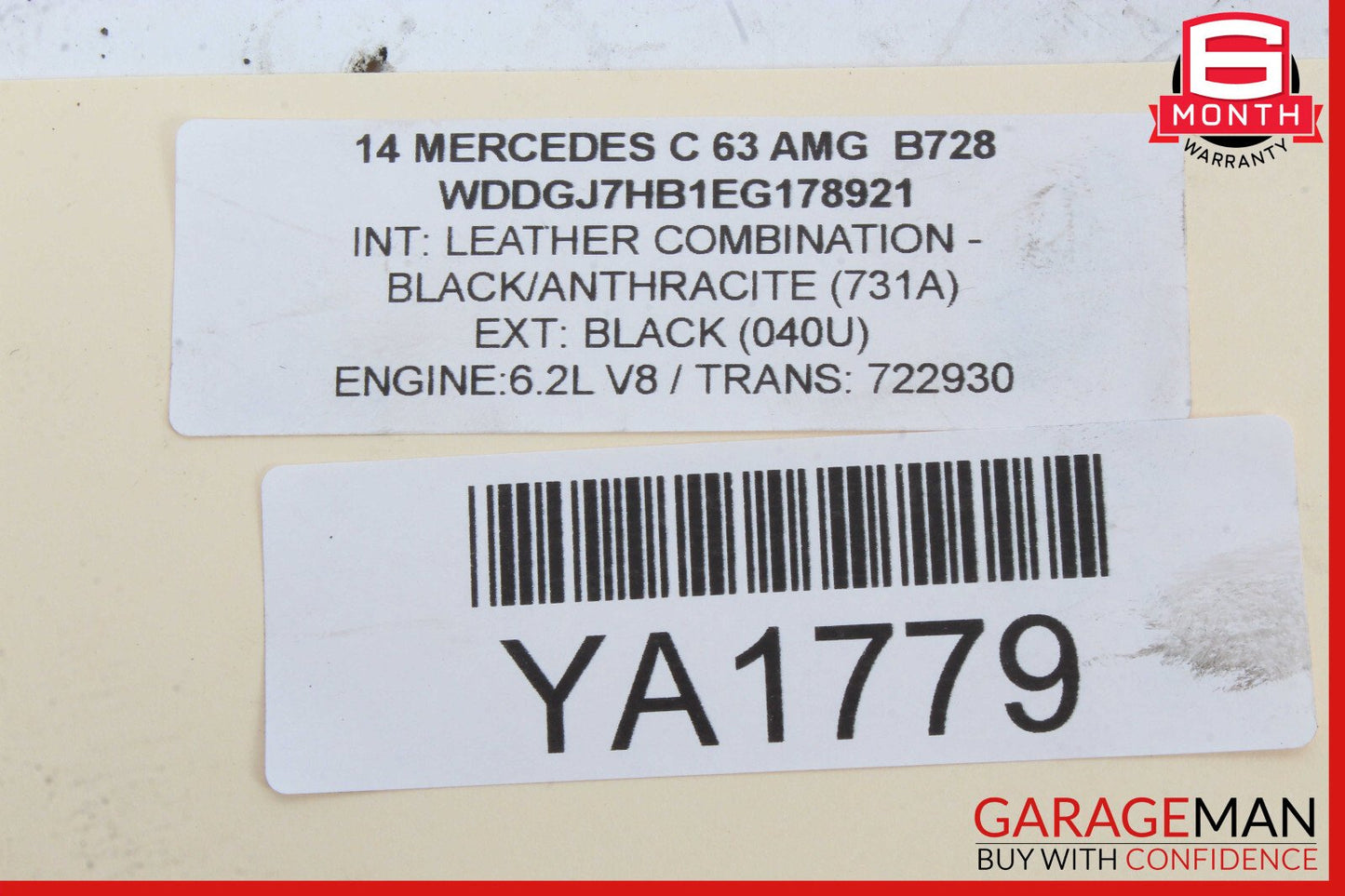 08-15 Mercedes W204 C63 AMG Exhaust System Hose Pipe Tube OEM