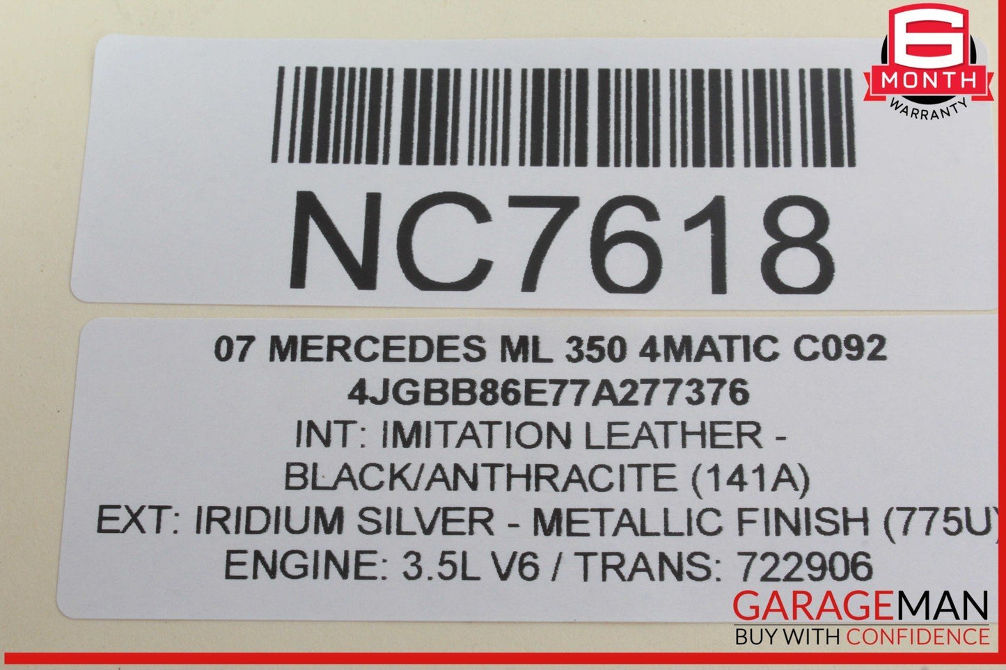 06-13 Mercedes W164 ML350 4MATIC Front Left Driver Side Window Regulator Motor