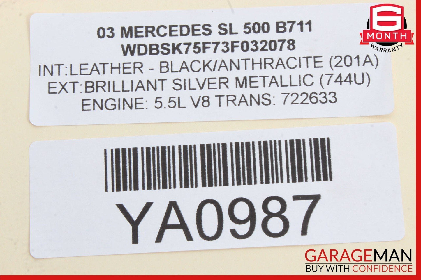 03-06 Mercedes R230 SL500 SL55 AMG Door Keyless Go Entry Antenna Module OEM