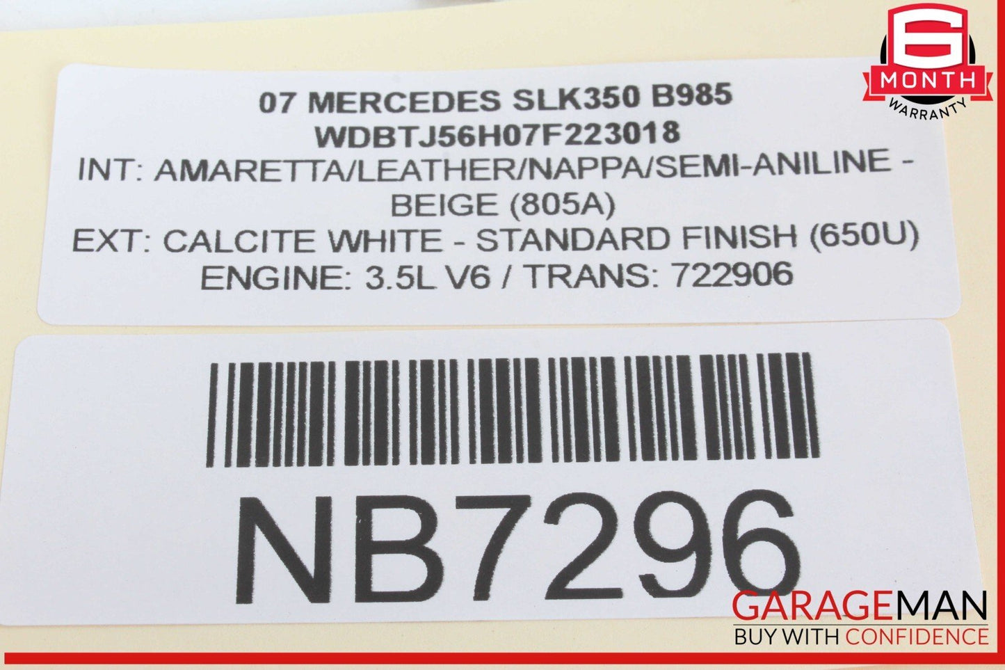 06-09 Mercedes W209 CLK350 CLK500 Rear Left / Right Side Seat Belt Retractor OEM