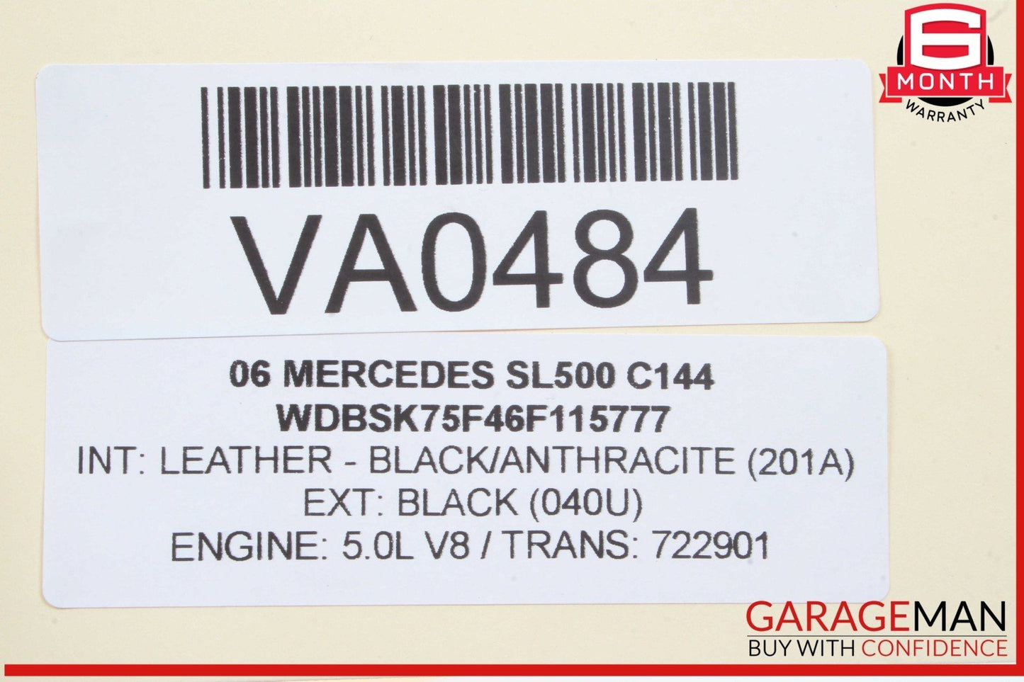 03-12 Mercedes R230 SL500 SL550 Convertible Top Left Load Assist Cylinder OEM