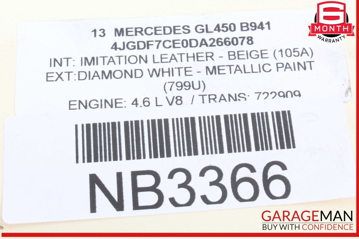 12-18 Mercedes X166 GL450 Front Right / Left Engine Timing Chain Cover Plate