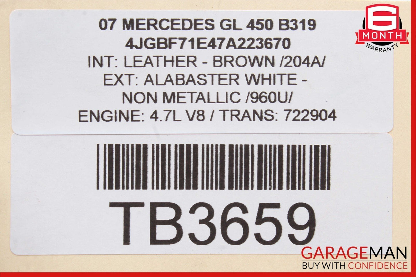 06-13 Mercedes X164 GL450 GL350 Front Left Side Window Regulator Motor Unit OEM