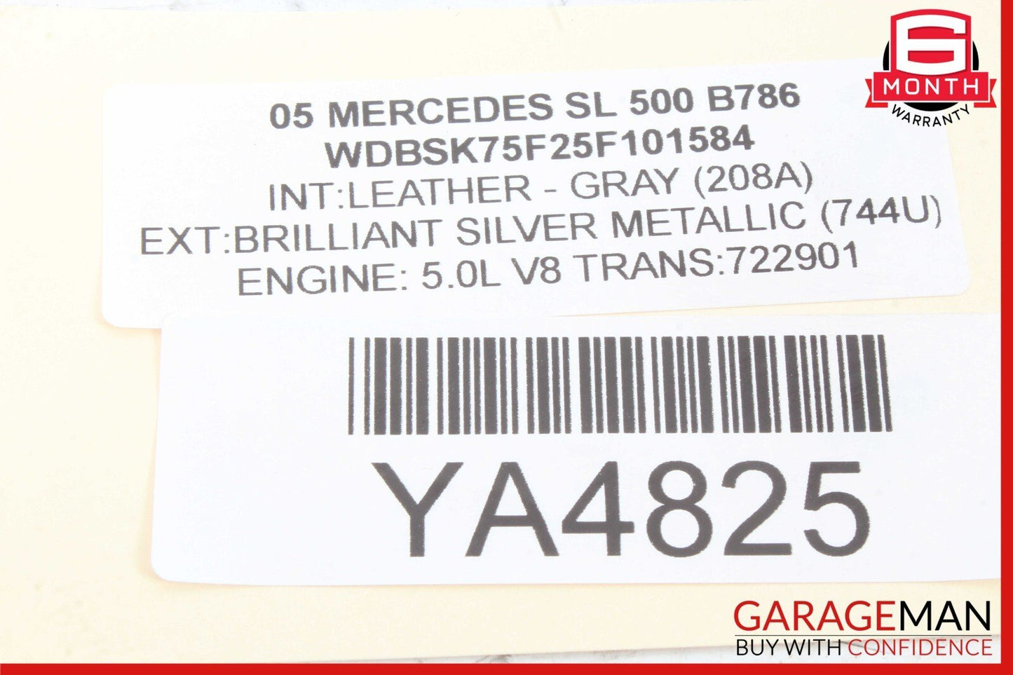 03-08 Mercedes R230 SL500 SL550 SL55 AMG Fender Grill Grille Vent Right Side OEM