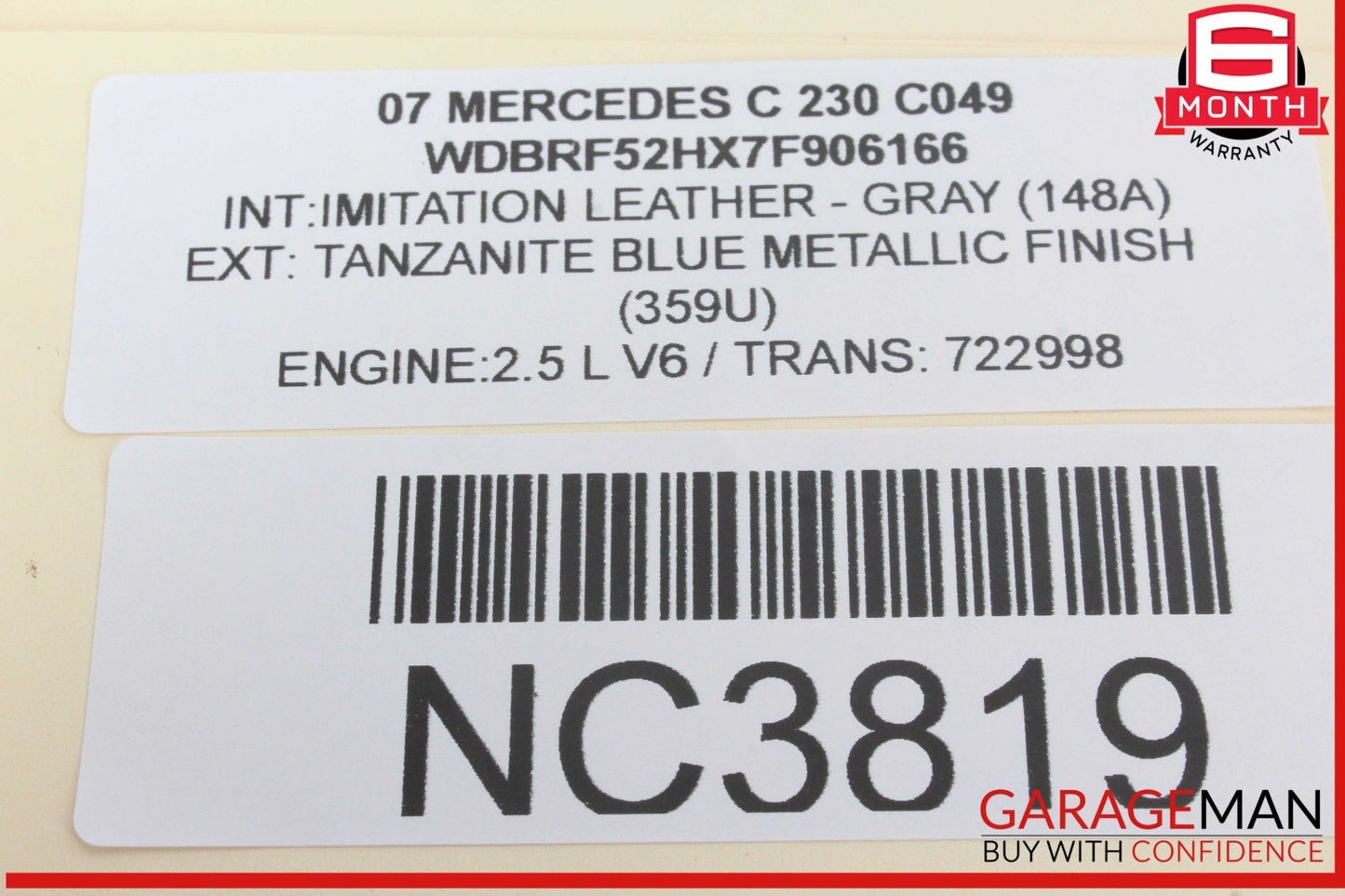 05-07 Mercedes W203 C230 C350 Front Right Side Seat Occupancy Sensor Module OEM