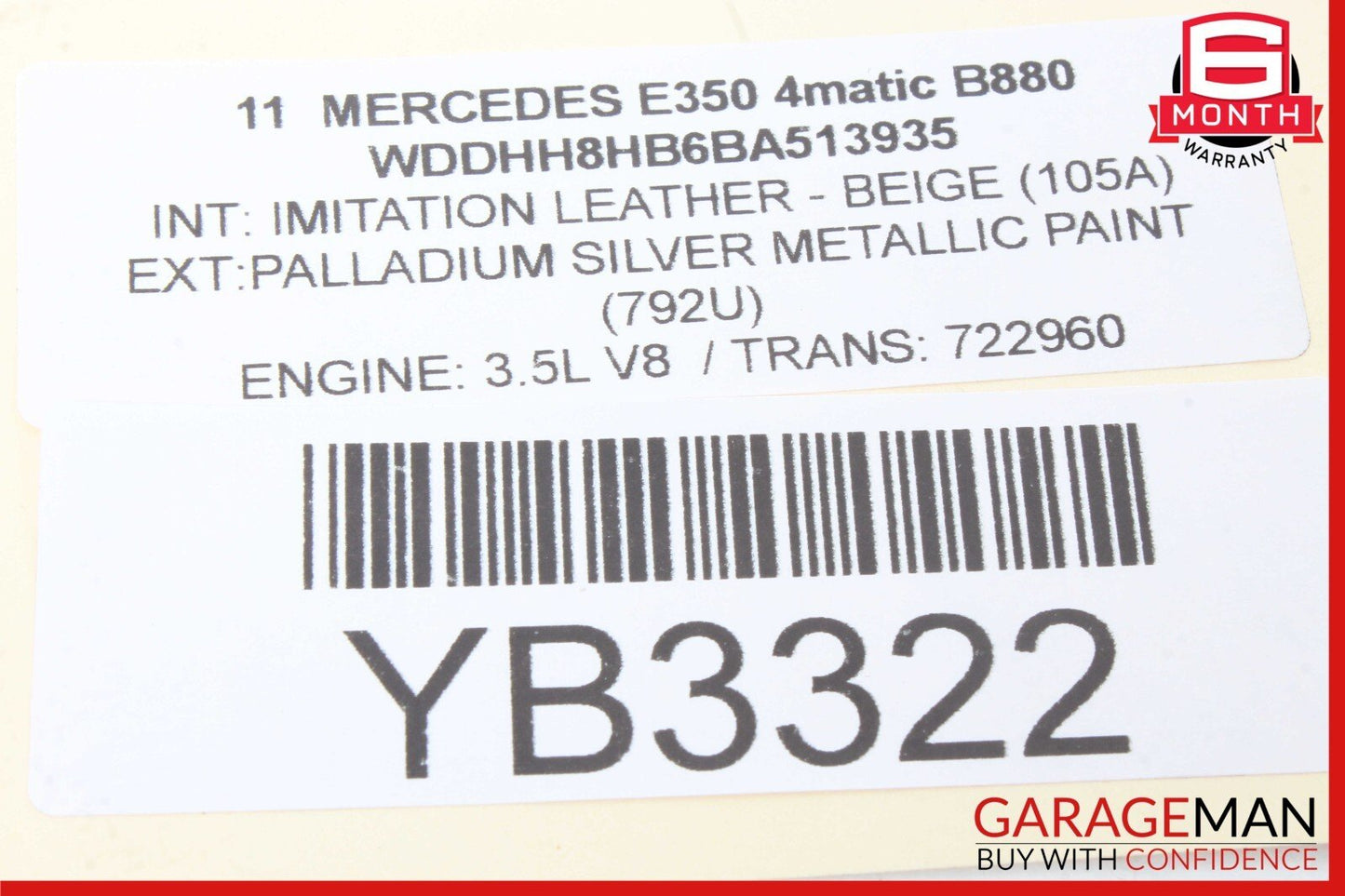 10-18 Mercedes W212 E350 E550 CLS550 Rear Overhead Dome Light 2128205001 OEM
