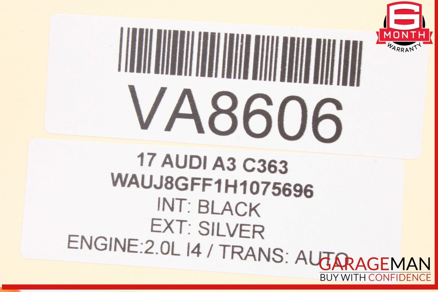 15-17 Audi A3 S3 RS3 Rear Roof Shark Fin Antenna Silver 8V0035503AK OEM