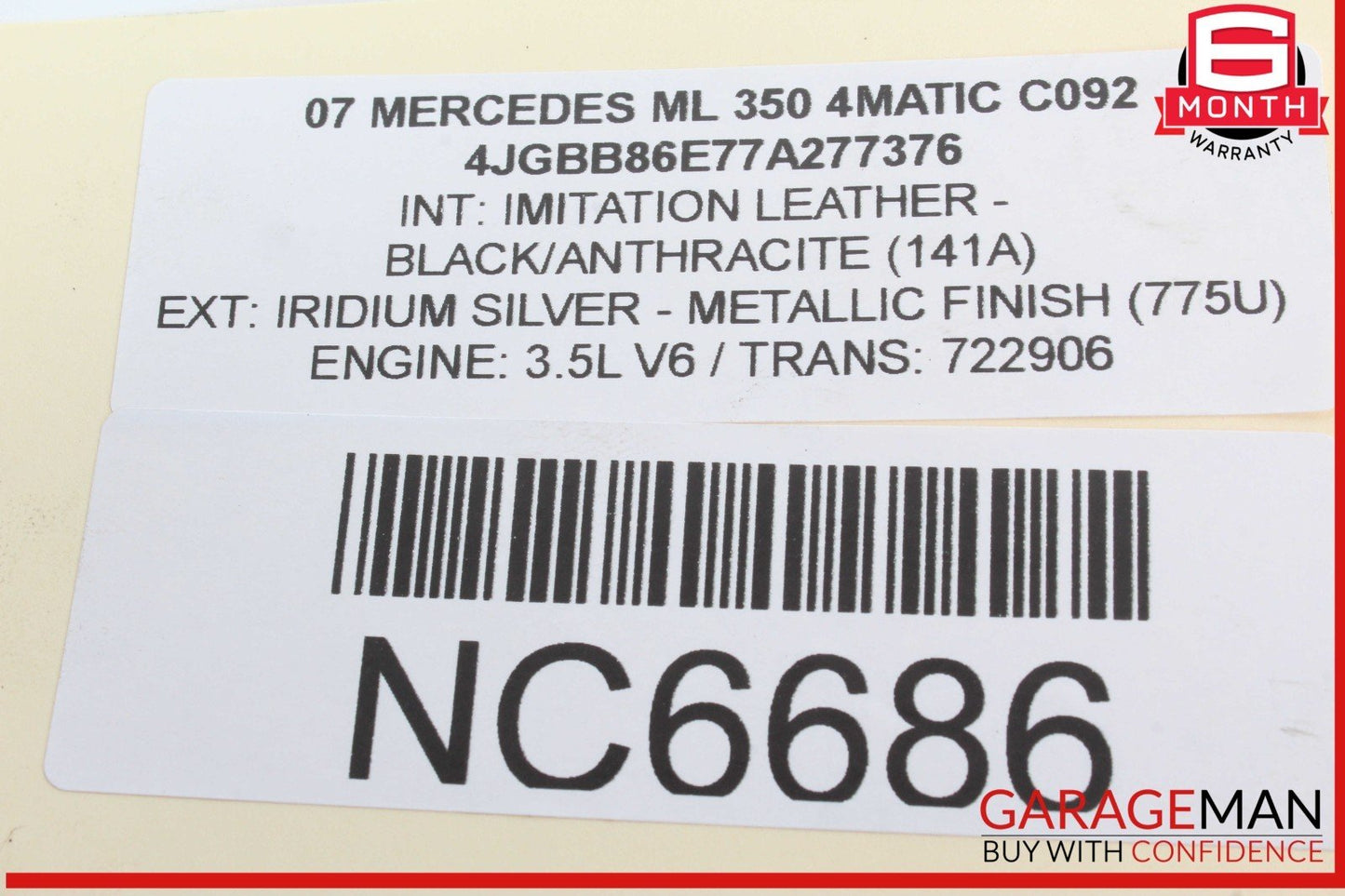 05-15 Mercedes-Benz ML350 W164 Engine Motor Air Valve 0021407560 Genuine