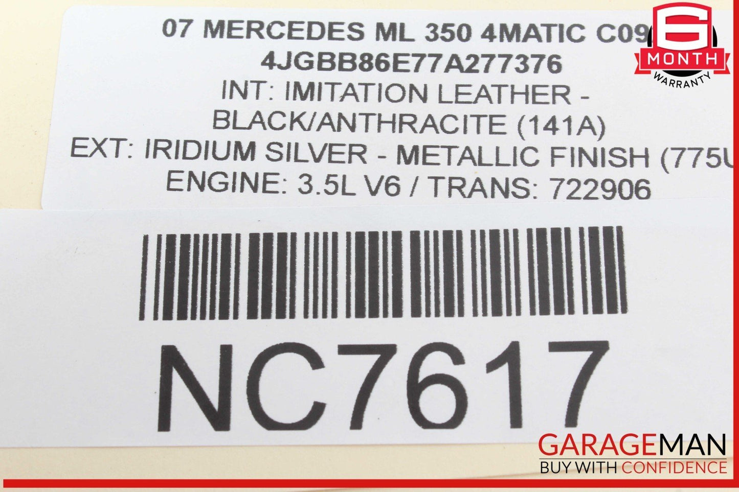 06-19 Mercedes W164 ML350 4MATIC Rear Glass Windshield Wiper Motor 2518200042