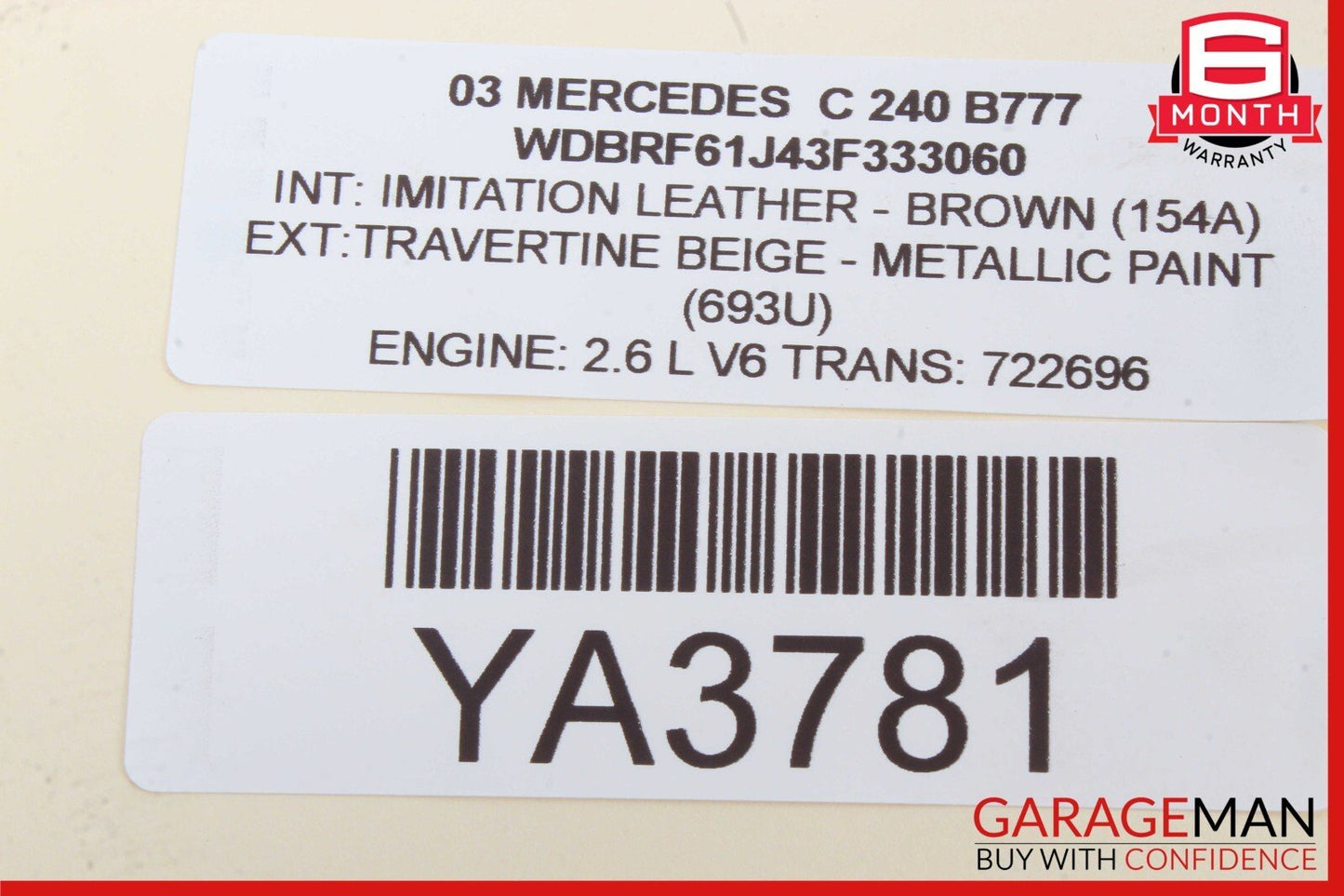 01-07 Mercedes W203 C240 C320 Front Right Side Door Control Module Unit OEM