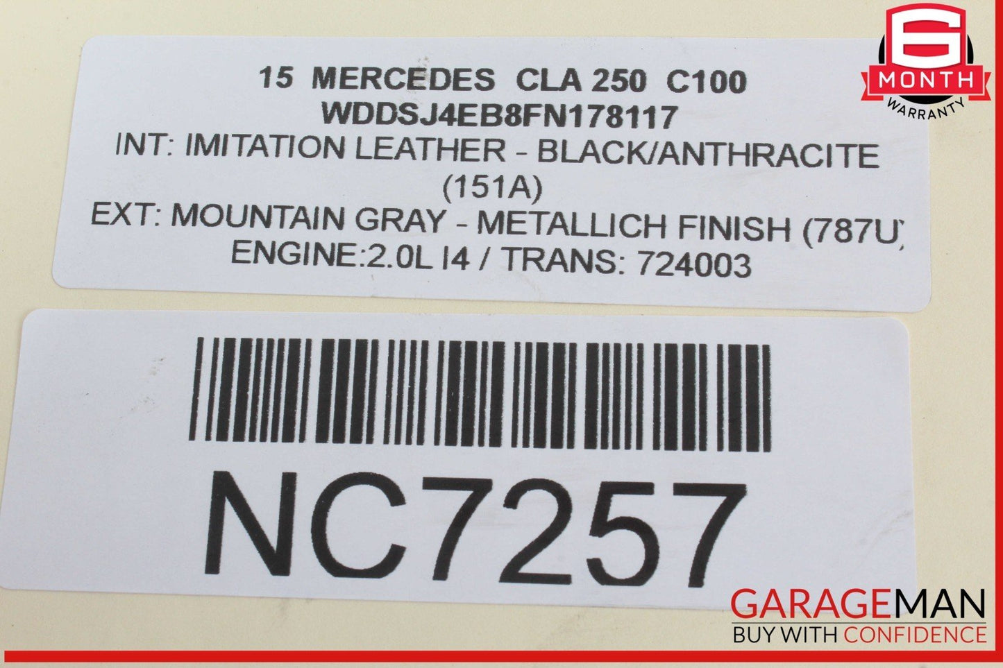 14-18 Mercedes W117 CLA250 CLA45 Rear Right Side Door Window Regulator Motor OEM