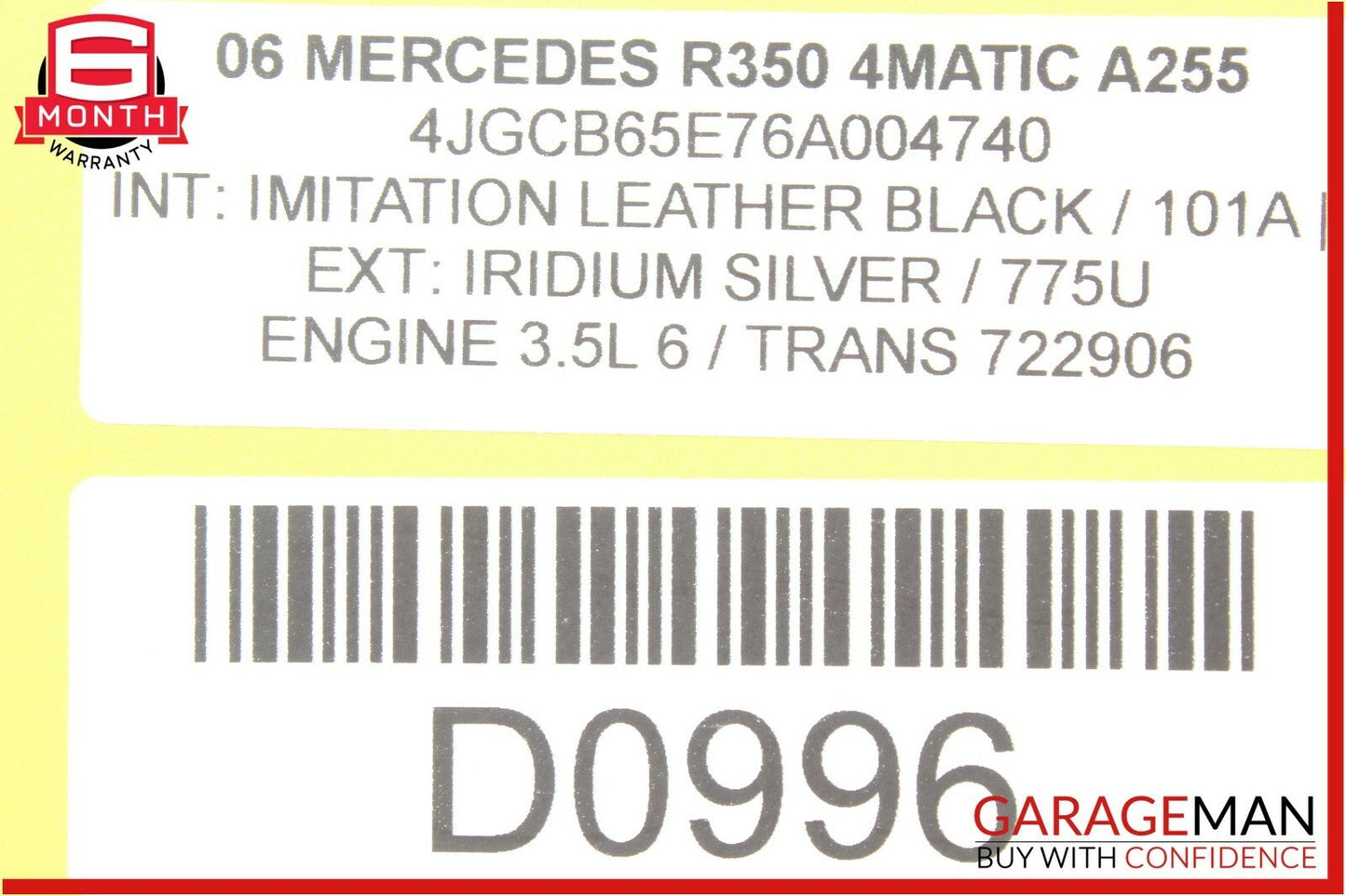 06-12 Mercedes W251 R350 GL450 Panoramic Sunroof Sun Roof Motor 1648201442 OEM