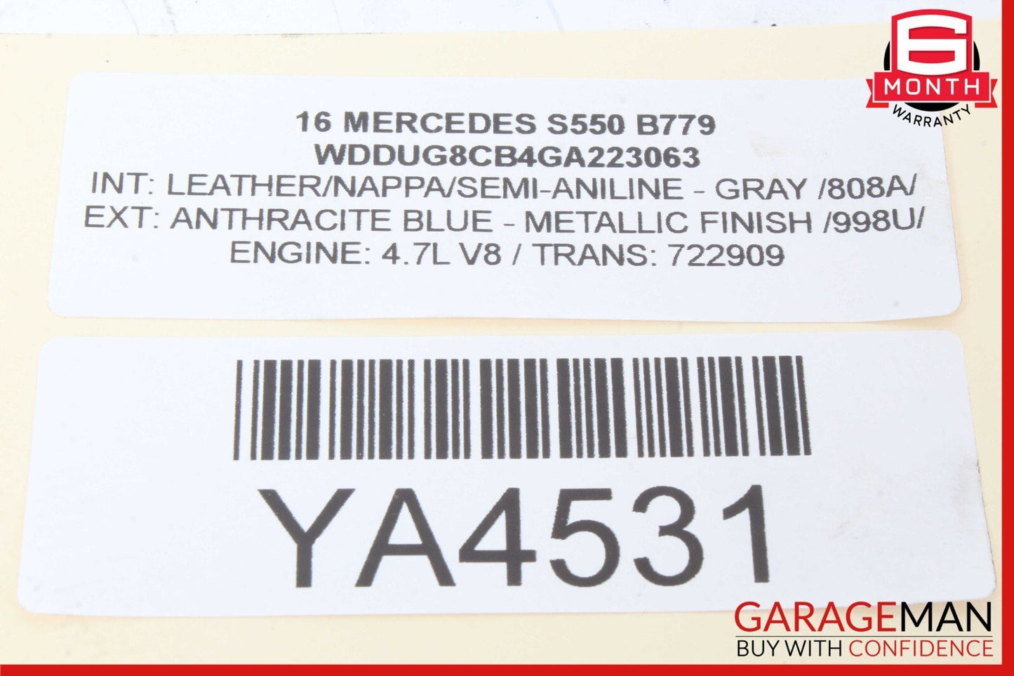 14-17 Mercedes W222 S550 Left Driver Side Engine Exhaust Pipe OEM