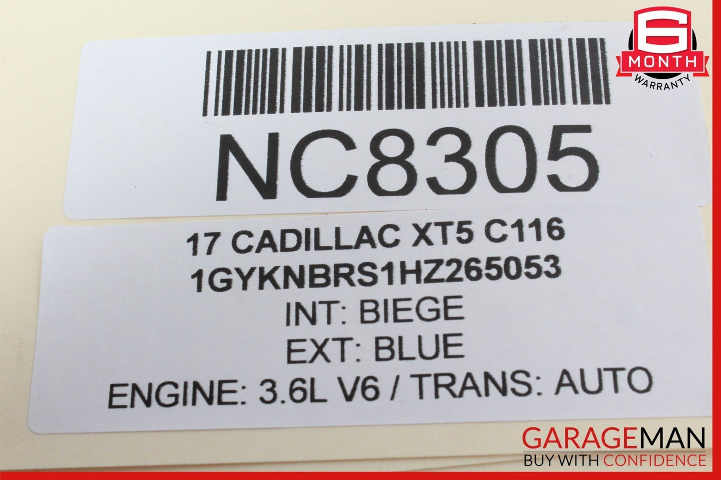 17-20 Cadillac XT5 Rear Left Driver Side Window Regulator Motor OEM