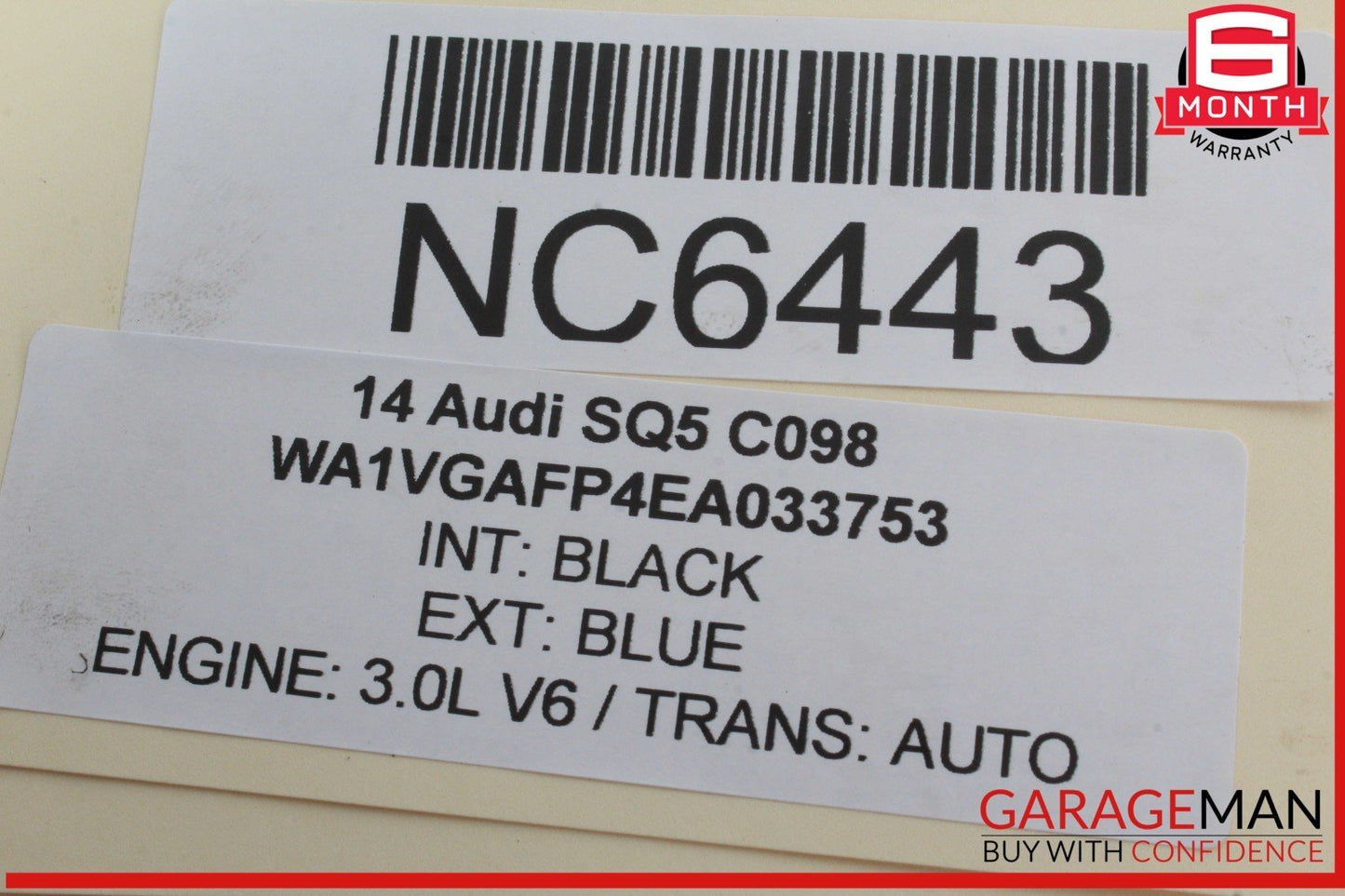 14-17 Audi SQ5 Rear Right Passenger Side Window Regulator Motor 8K0959812A OEM