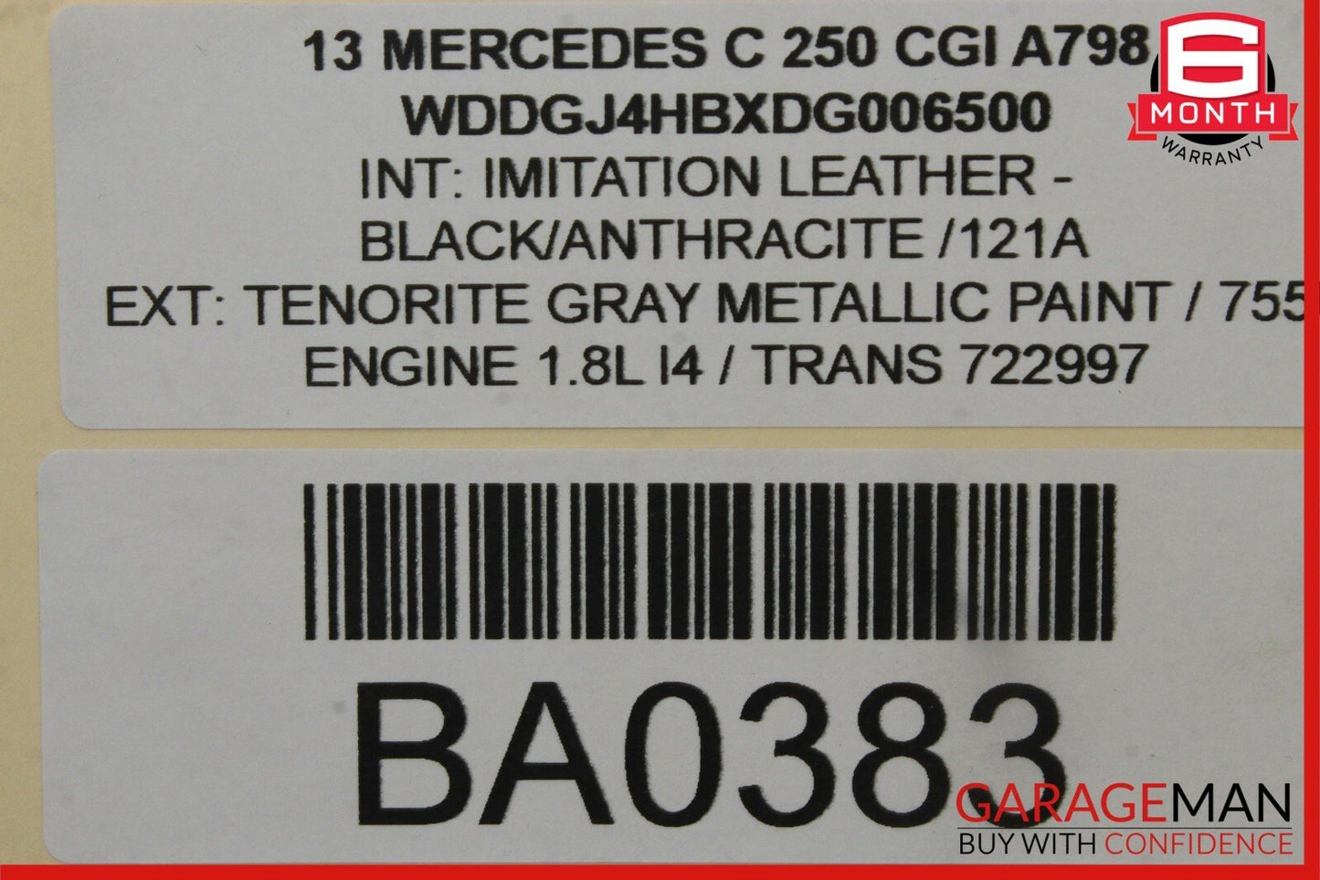 08-17 Mercedes X204 GLK350 C250 E350 Rear Overhead Dome Light Lamp Reading Map