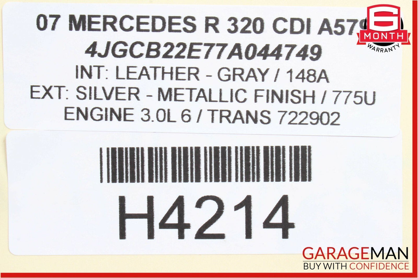 06-12 Mercedes R320 ML350 GL450 Pano Panoramic Sunroof Sun Roof Motor Unit
