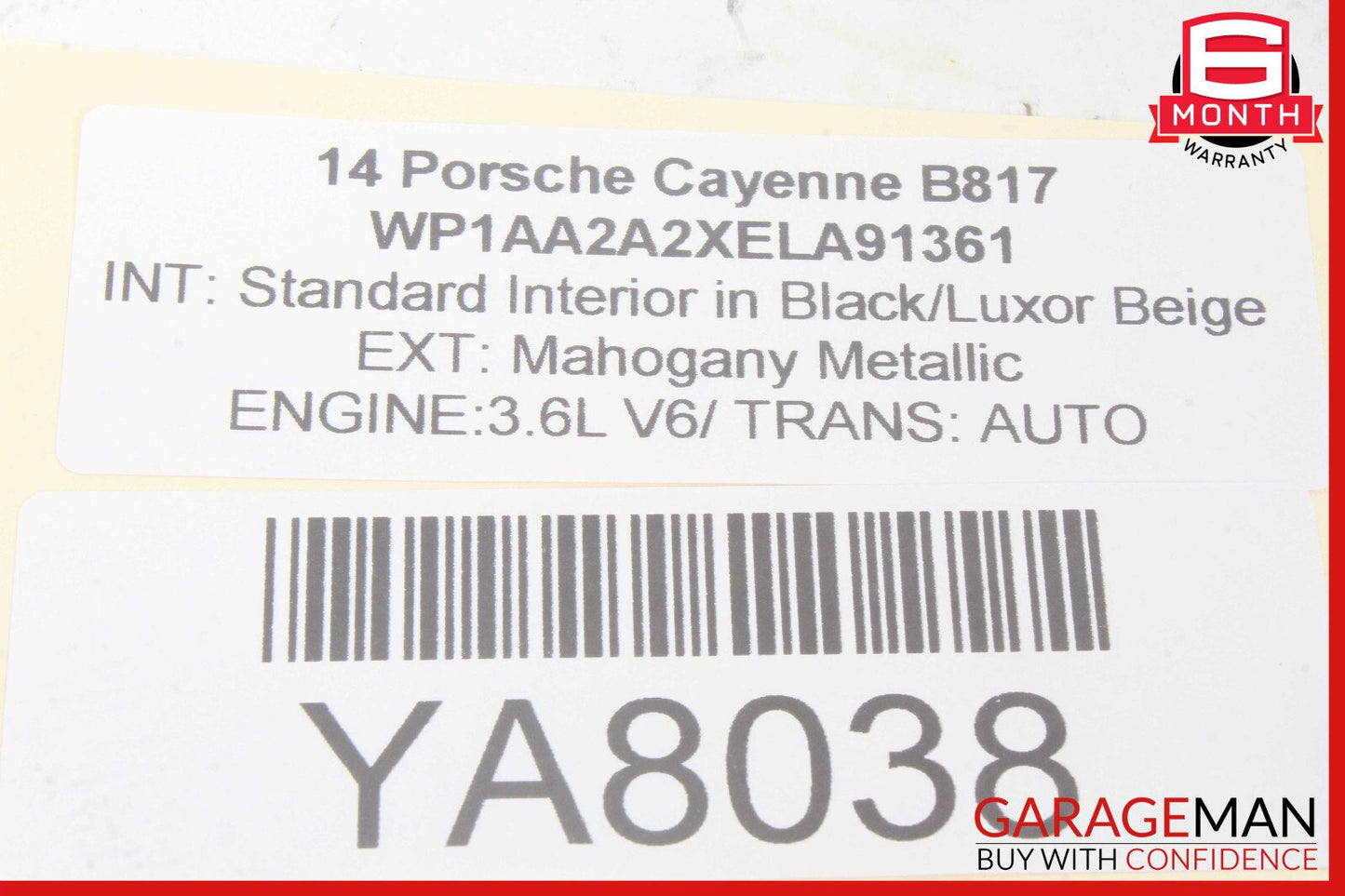 11-17 Porsche Cayenne 958 Rear Right Side Interior Overhead Dome Light Lamp OEM
