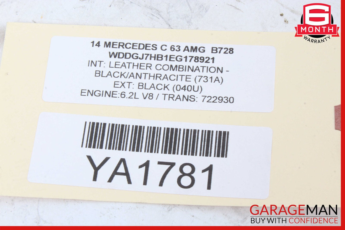 08-15 Mercedes W204 C63 AMG Exhaust System Hose Pipe Tube OEM