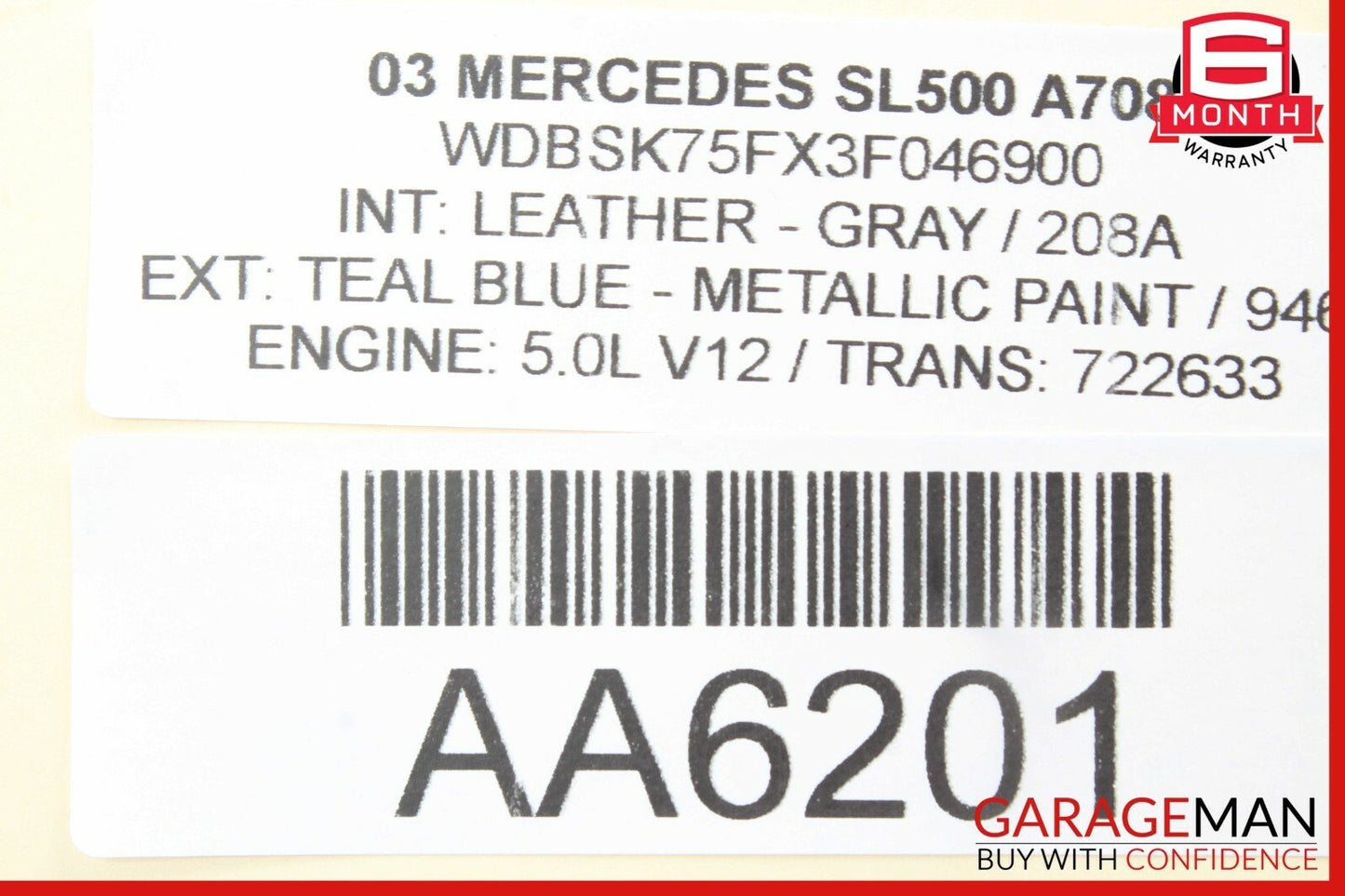 03-06 MERCEDES R230 SL500 REAR LEFT DRIVER LUGGAGE BELT BOSE SPEAKER A83 OEM