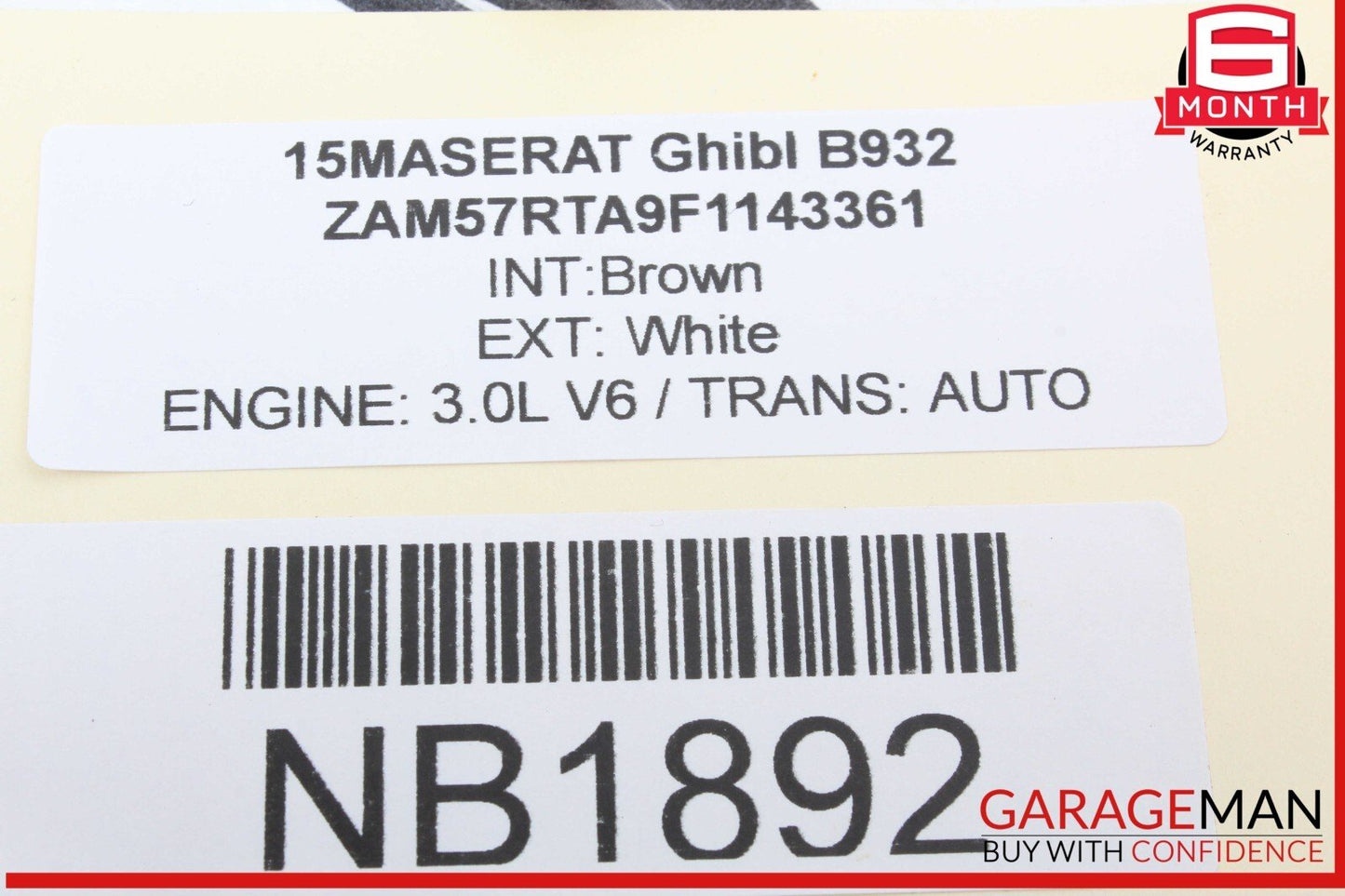 14-20 Maserati Ghibli M157 SQ4 Left Side Inner Tail Light Lamp OEM