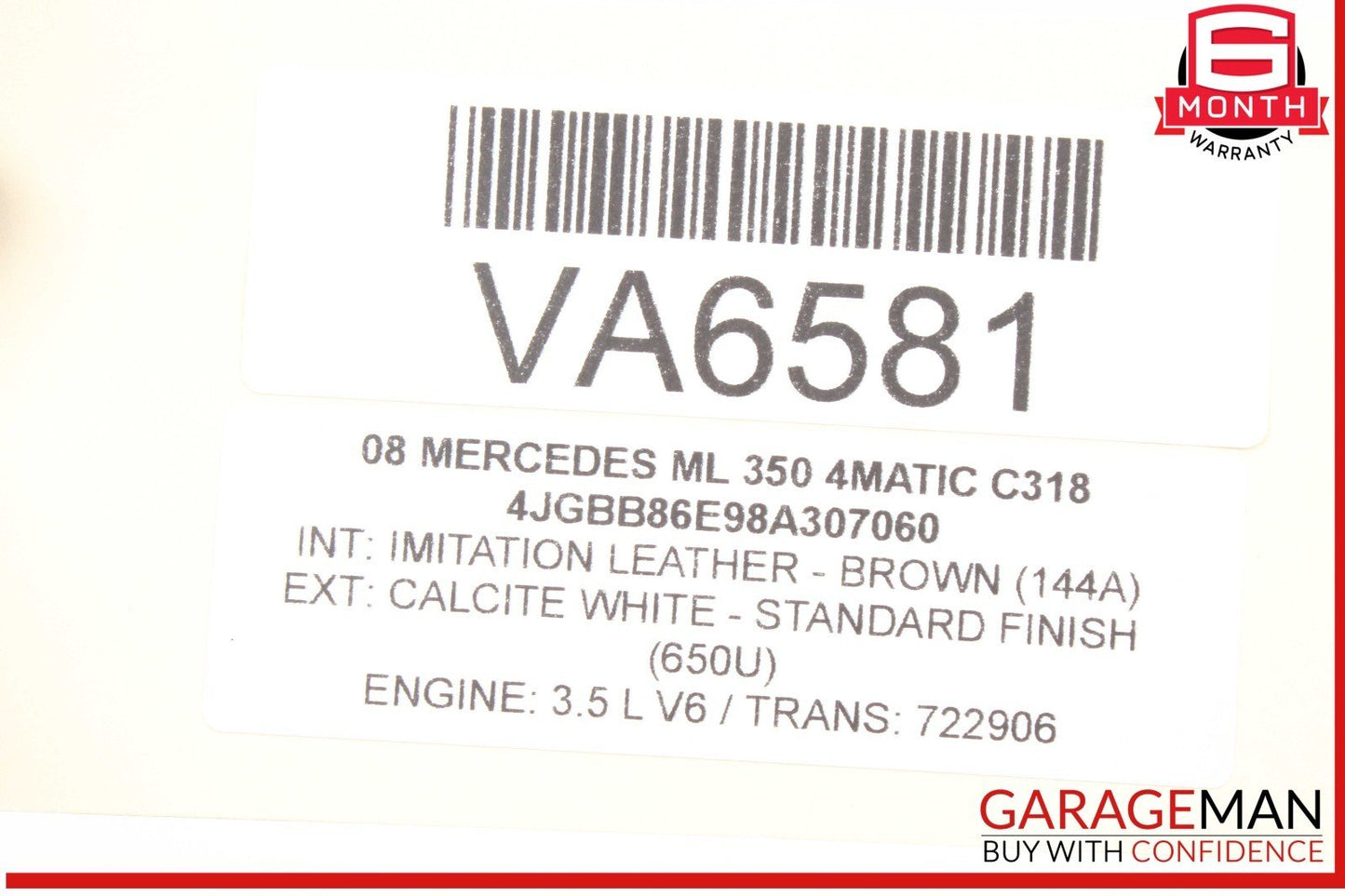 05-15 Mercedes W164 ML350 4MATIC Left Air Pump Check Valve EGR Emission OEM