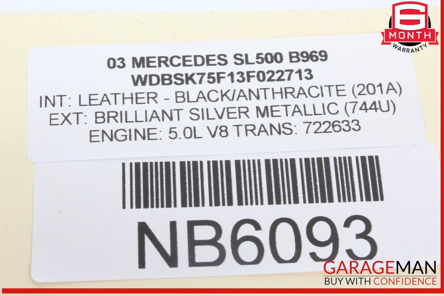 03-06 Mercedes R230 SL500 SL55 AMG Under Seat Control Module Right Side OEM