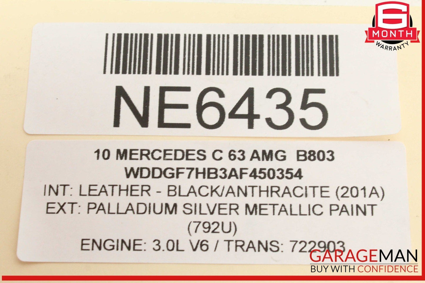 07-15 Mercedes W204 C63 SL63 S63 AMG 6.3L Engine Left EGR Check Valve OEM