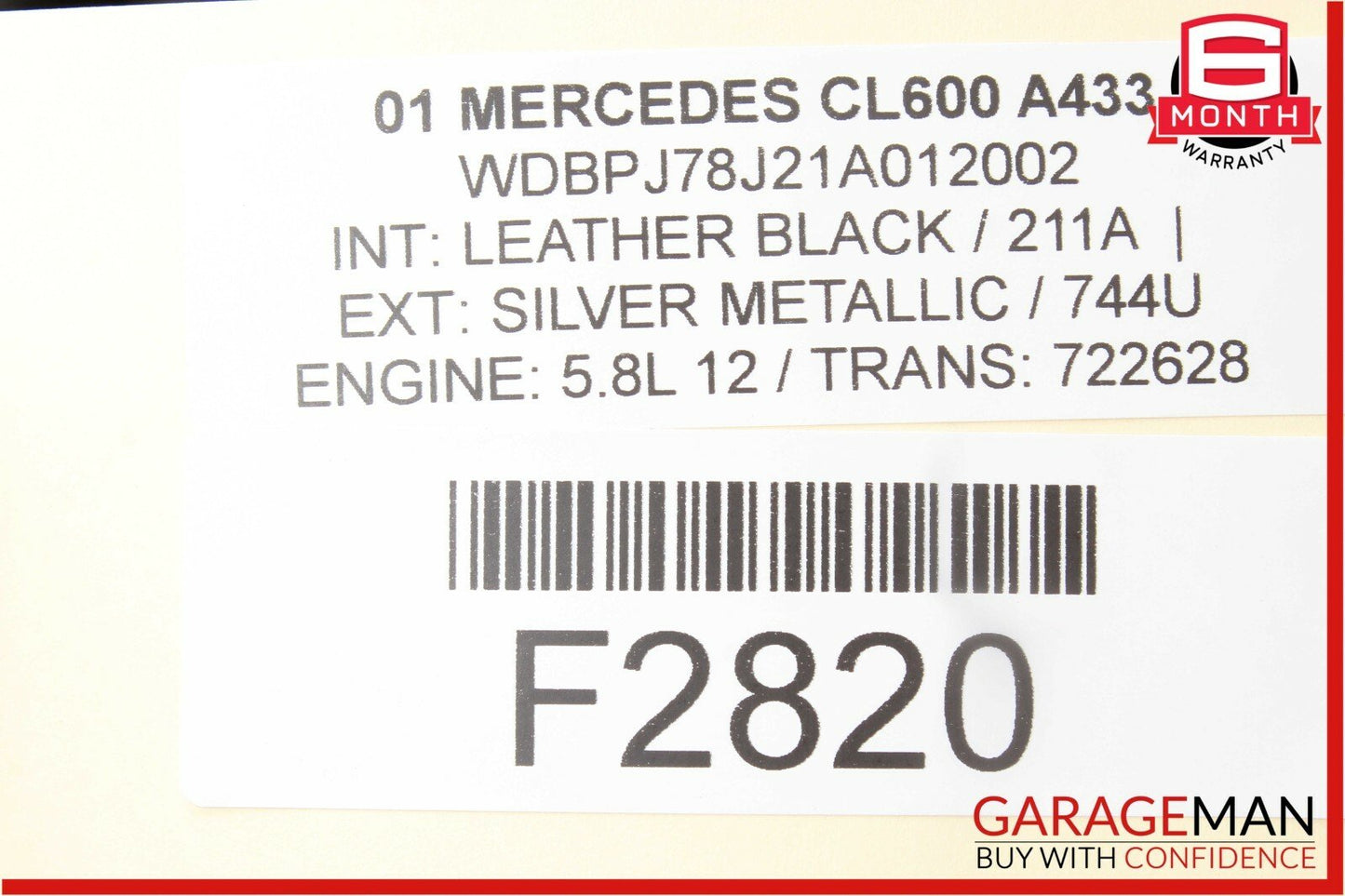 00-02 Mercedes W215 CL600 CL55 AMG Anti Theft Tow Alarm Control Module Unit Q06