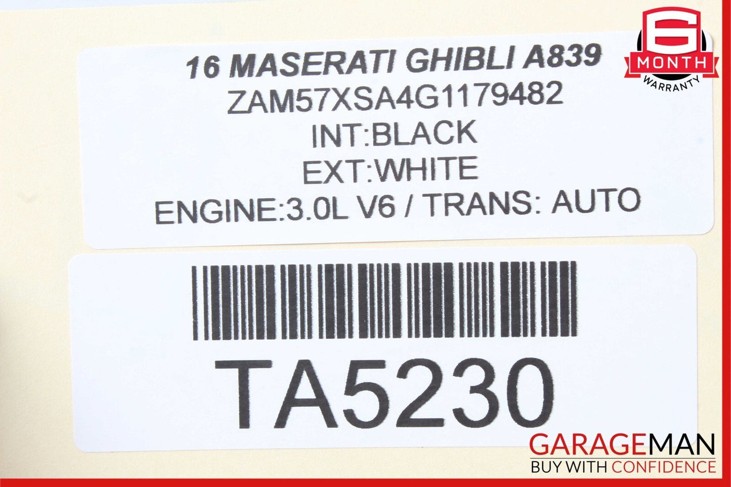 14-17 Maserati Ghibli Dash Dashboard Instrument Panel Analog Clock Assembly