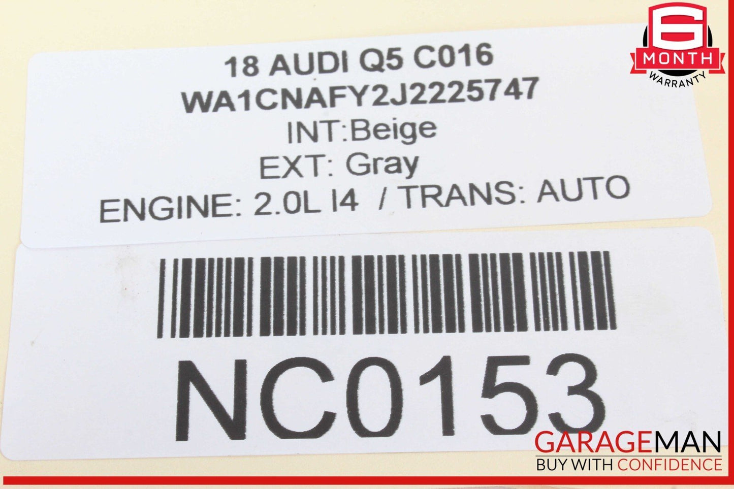 18-20 Audi Q5 Rear Right Passenger Side Door Lock Latch Actuator 8X0839016D OEM