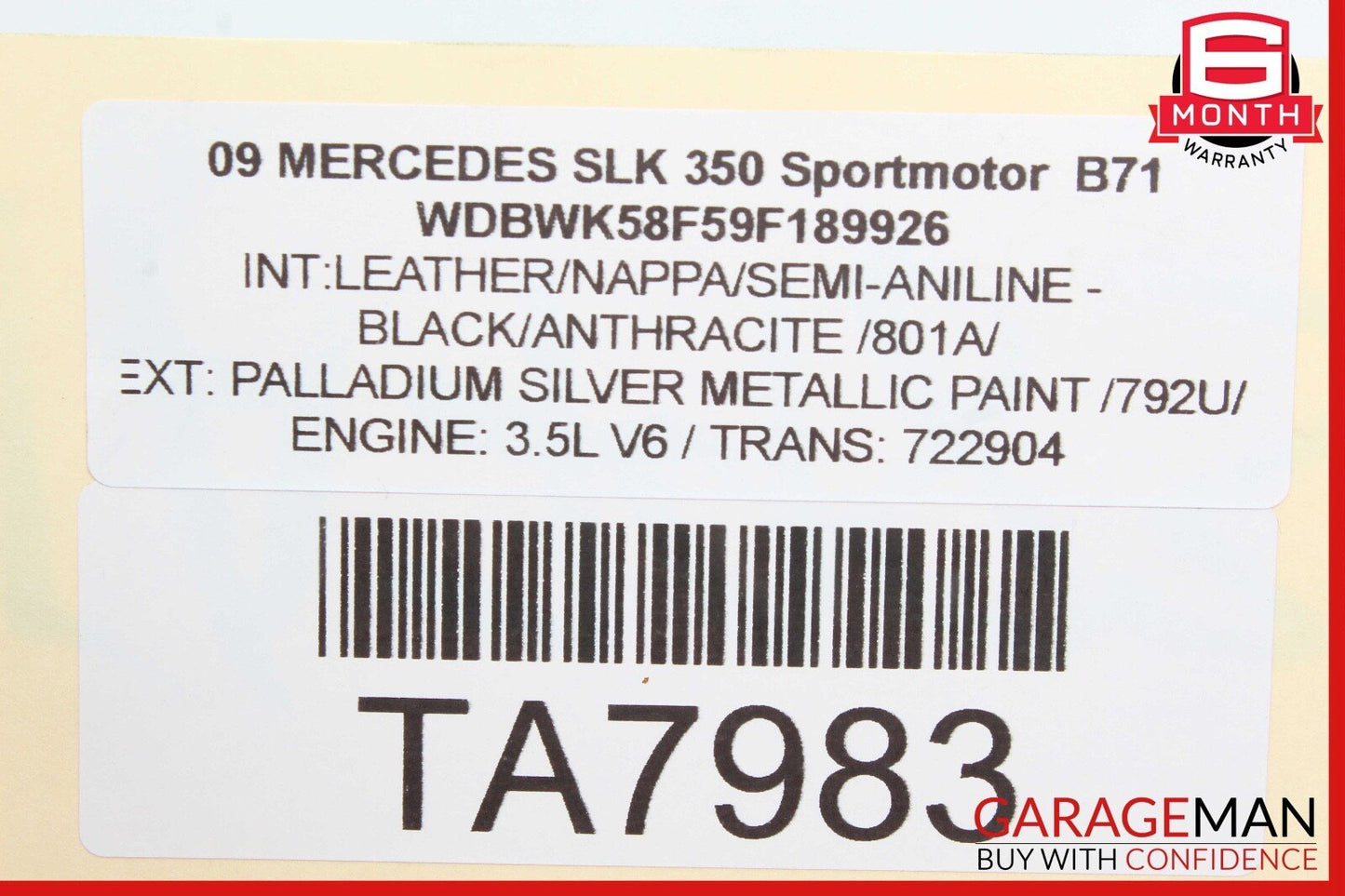 05-18 Mercedes SLK350 CLS550 E350 Seat Control Vacuum Pump 0008003348 OEM