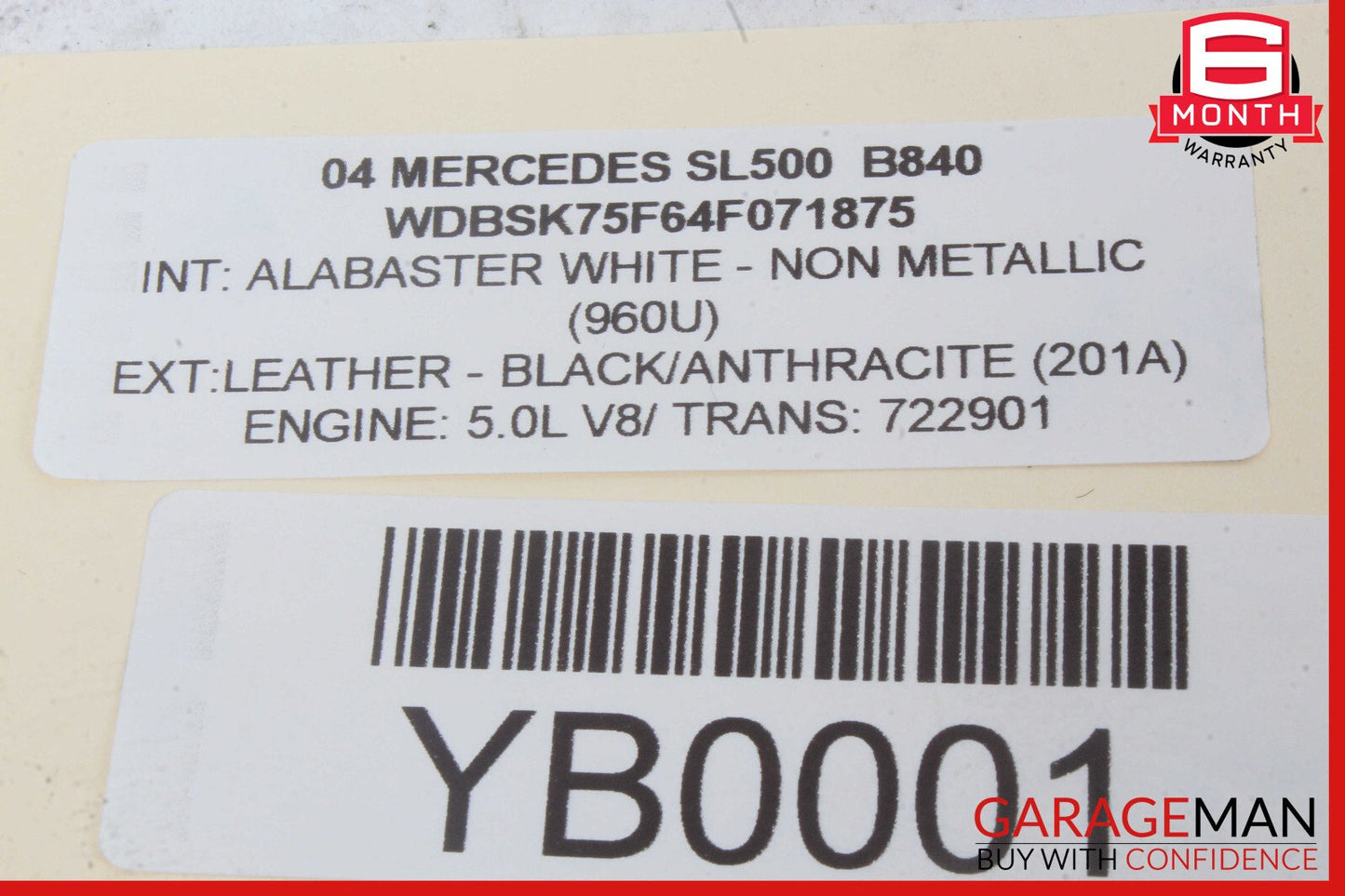 03-12 Mercedes R230 SL500 SL550 SL55 AMG Door Control Module Right Side OEM