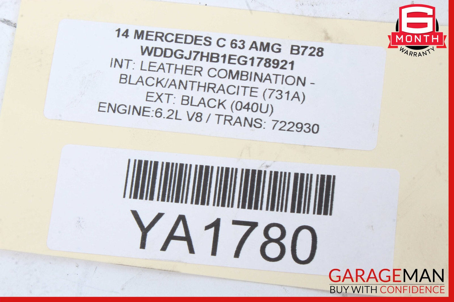 08-15 Mercedes W204 C63 AMG Exhaust System Hose Pipe Tube OEM