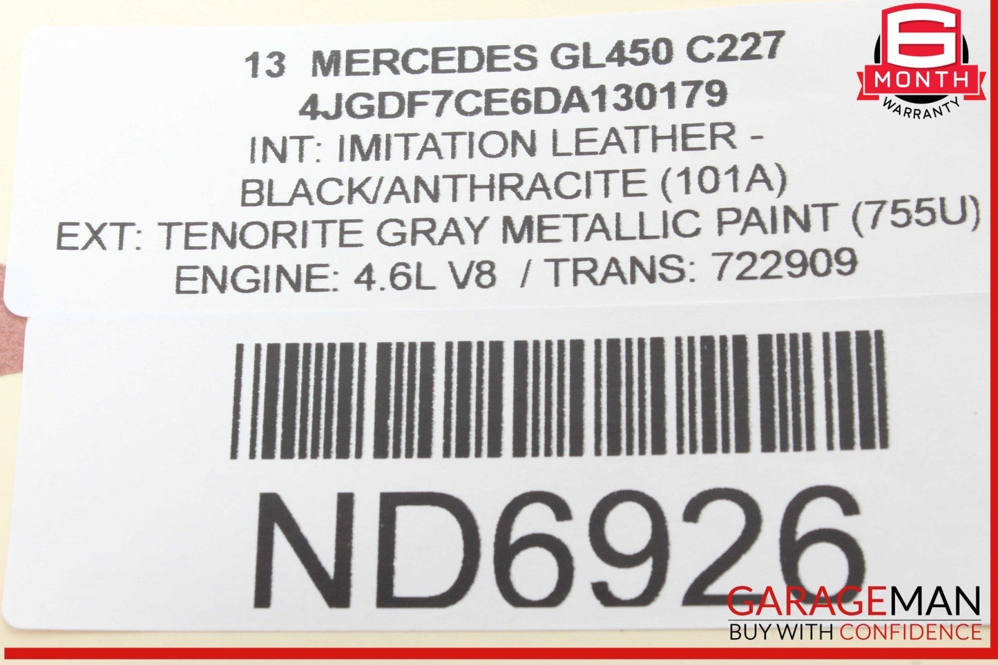 13-16 Mercedes X166 GL450 Rear Left Quarter Window Regulator Motor OEM