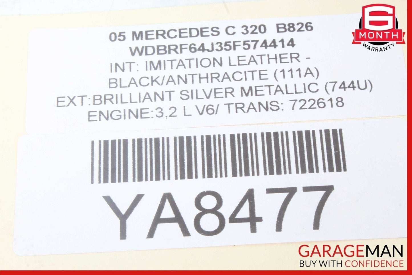 05-07 Mercedes W203 C320 C230 Rear Right Exterior Door Handle Silver OEM