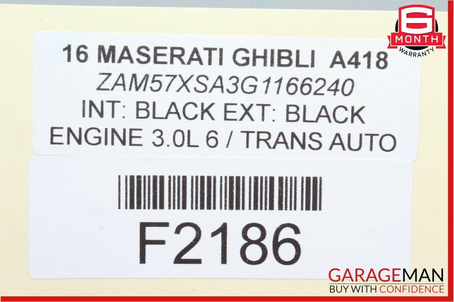 14-17 Maserati Ghibli Floor Gear Shift Shifter Knob Leather Black OEM