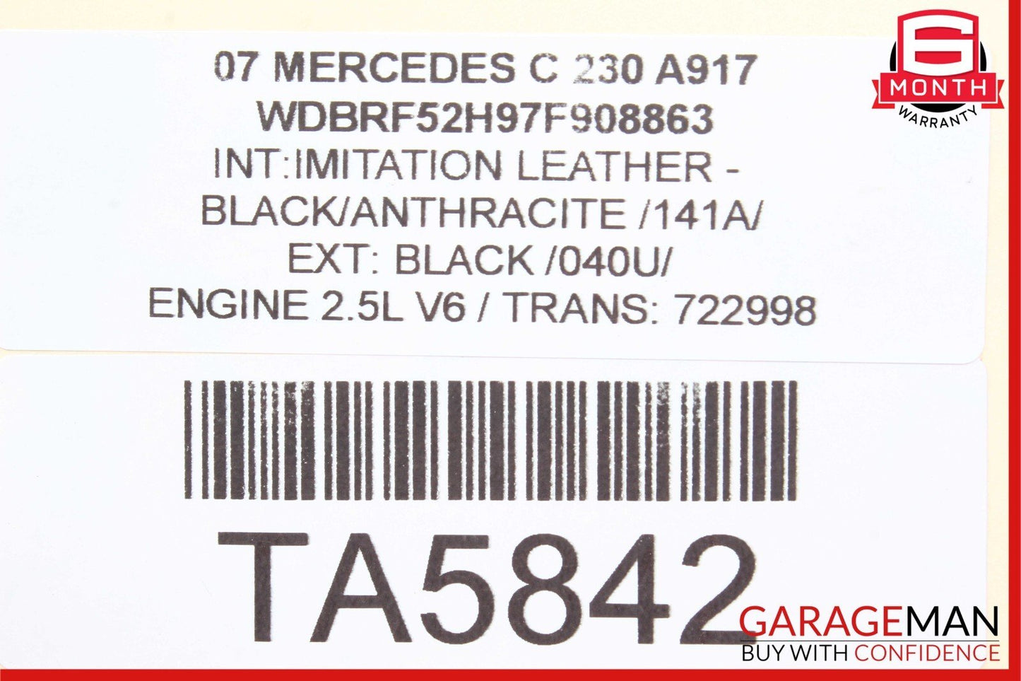 05-07 Mercedes R171 SLK200 SLK280 C230 C280 C350 3 Spoke Steering Wheel Black