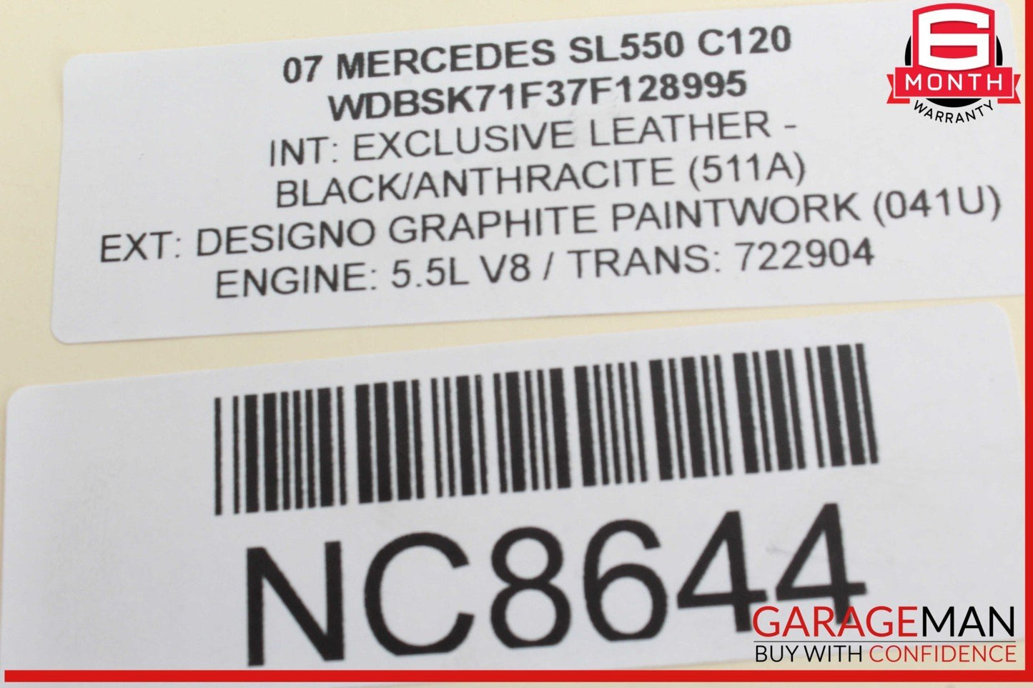 03-12 Mercedes R230 SL550 SL55 Convertible Top Left Load Assist Cylinder OEM