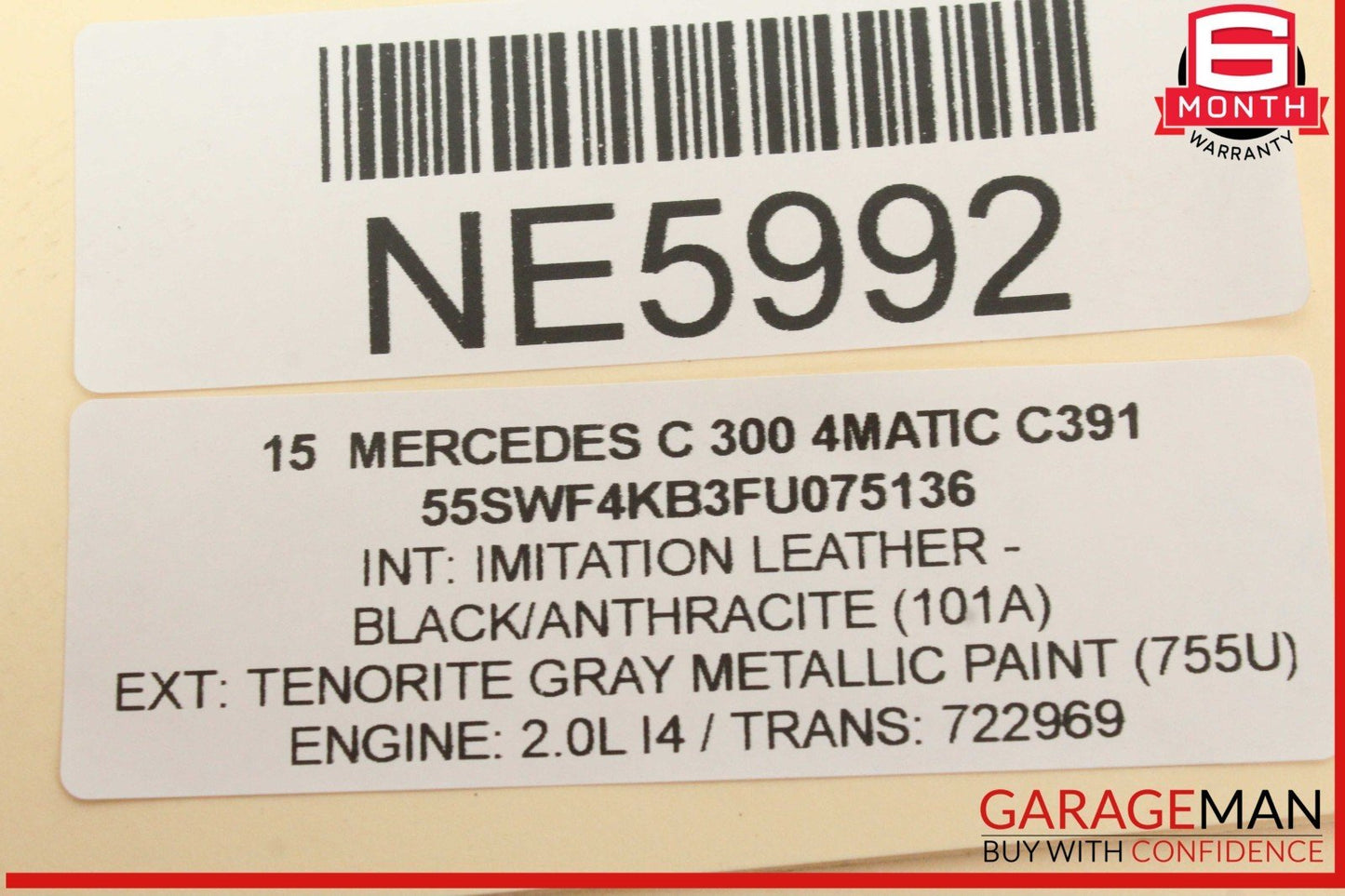 15-20 Mercedes W205 C300 4MATIC Front Left or Right Side Bumper Absorber Bracket