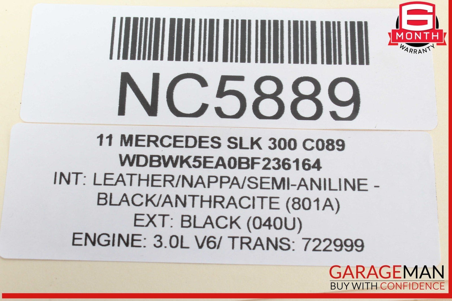 05-11 Mercedes R171 SLK300 SLK350 Front Left Side Exterior Door Handle Black OEM