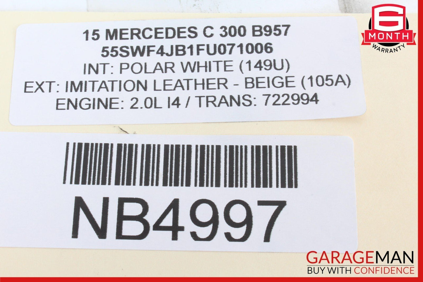 08-20 Mercedes W205 C300 Rear Left or Right Lower Suspension Control Arm OEM