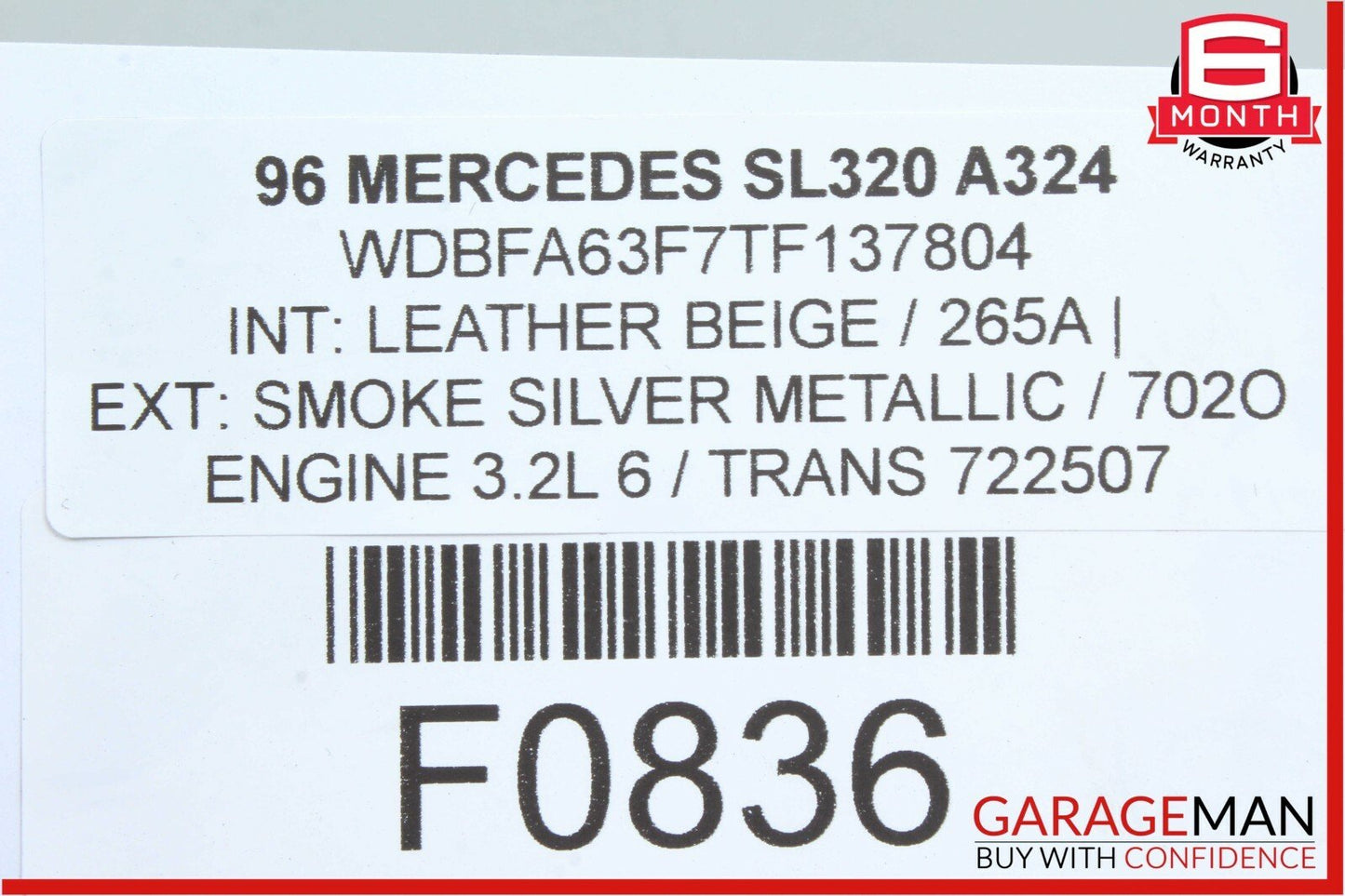 94-02 Mercedes R129 SL320 Right Passenger Side Door Lock Latch Actuator OEM